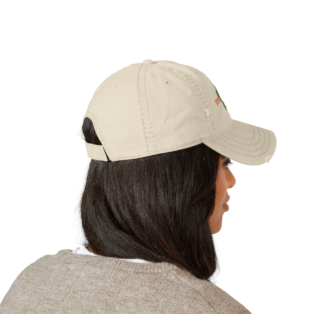 935 - Pensacola Beach Sea Turtle Embroidered Distressed Dad Hat - Embroidered Vintage Beach Cap