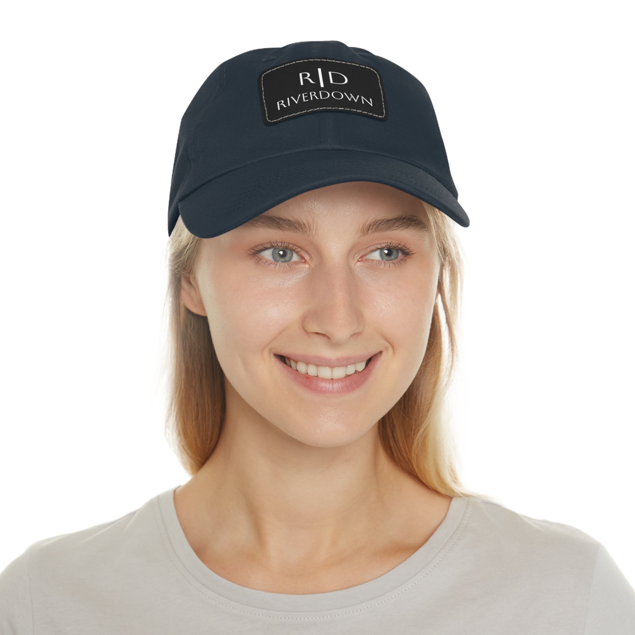 92 - Dad Hat with Leather Patch Multi Color (Rectangle)