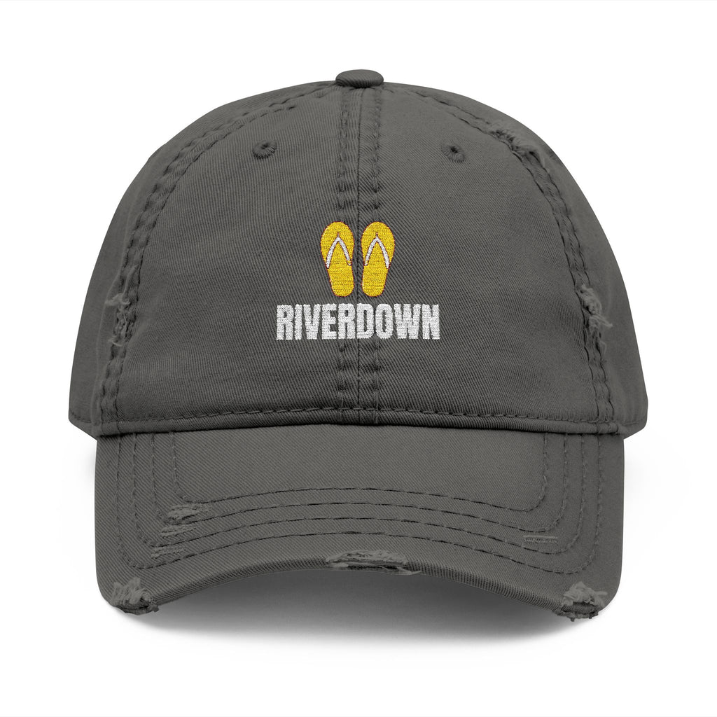 92 - Sandals - Distressed Embroidered Dad Hat — Flip Flop & 'Avgrown' Logo
