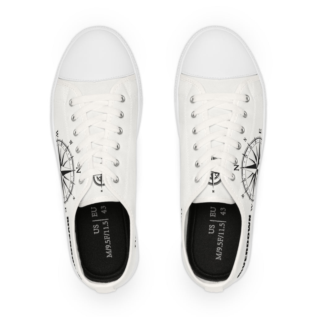 81 - Men’s Compass Graphic Low Top Sneakers — Men's Nautical Casual Shoes