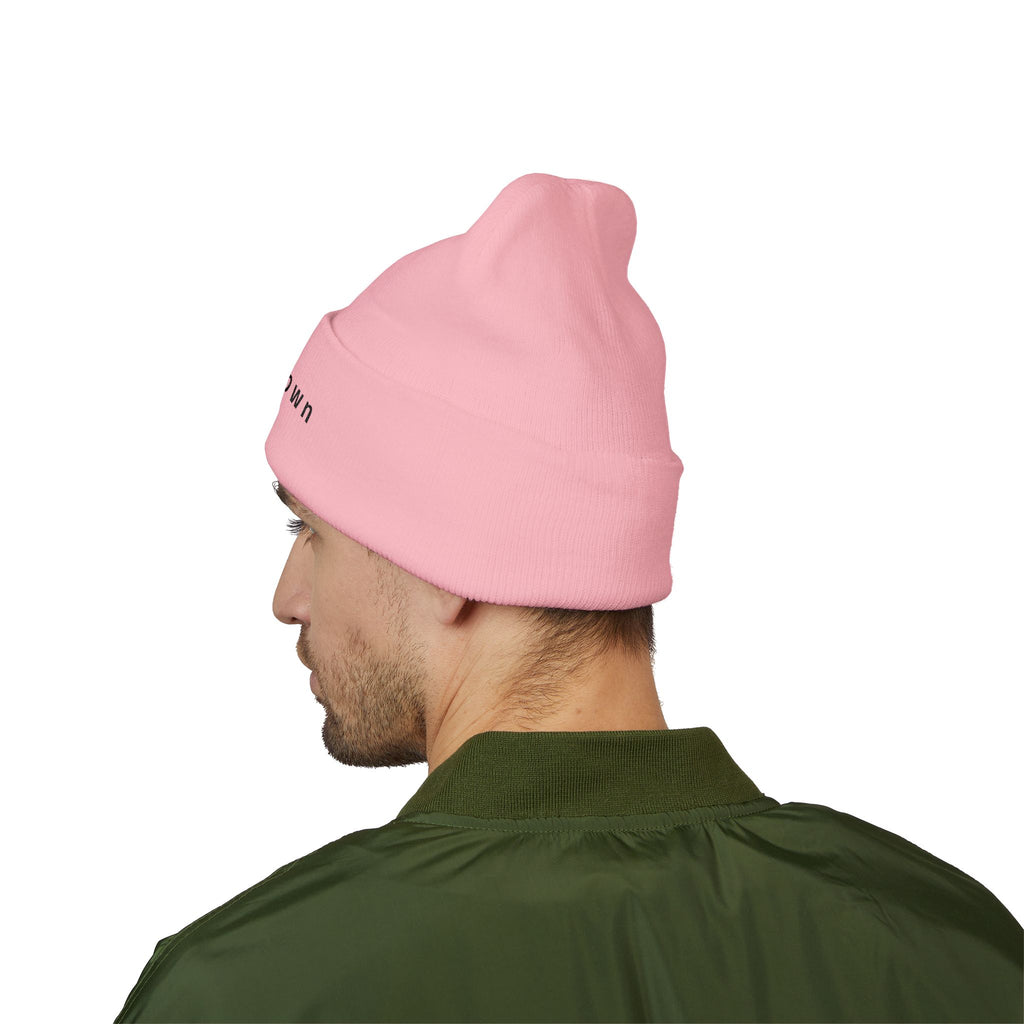 92 - RD Embroidered Cuffed Beanie — Classic Knit Hat, Bold Yellow