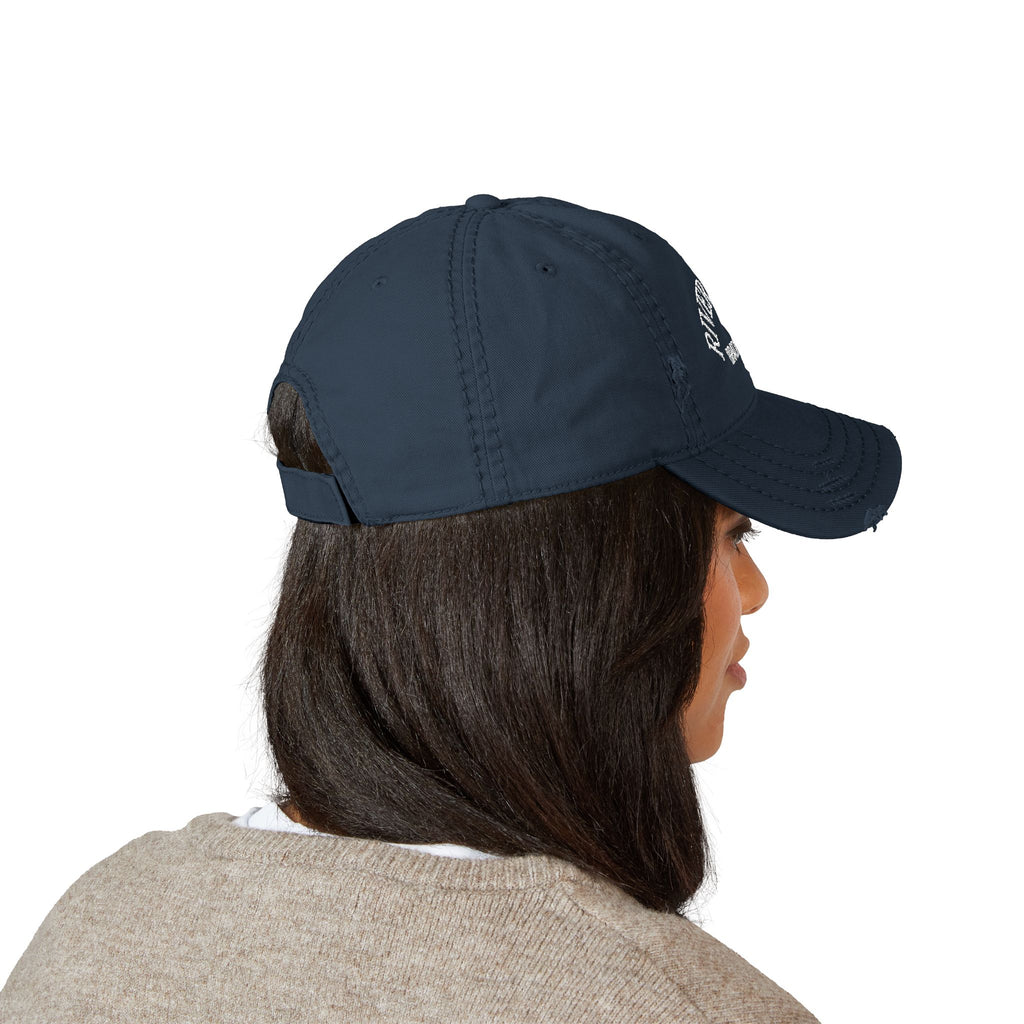 92 - River Walk Distressed Embroidered "River Walk Bradenton" Dad Hat — Vintage Washed Baseball Cap