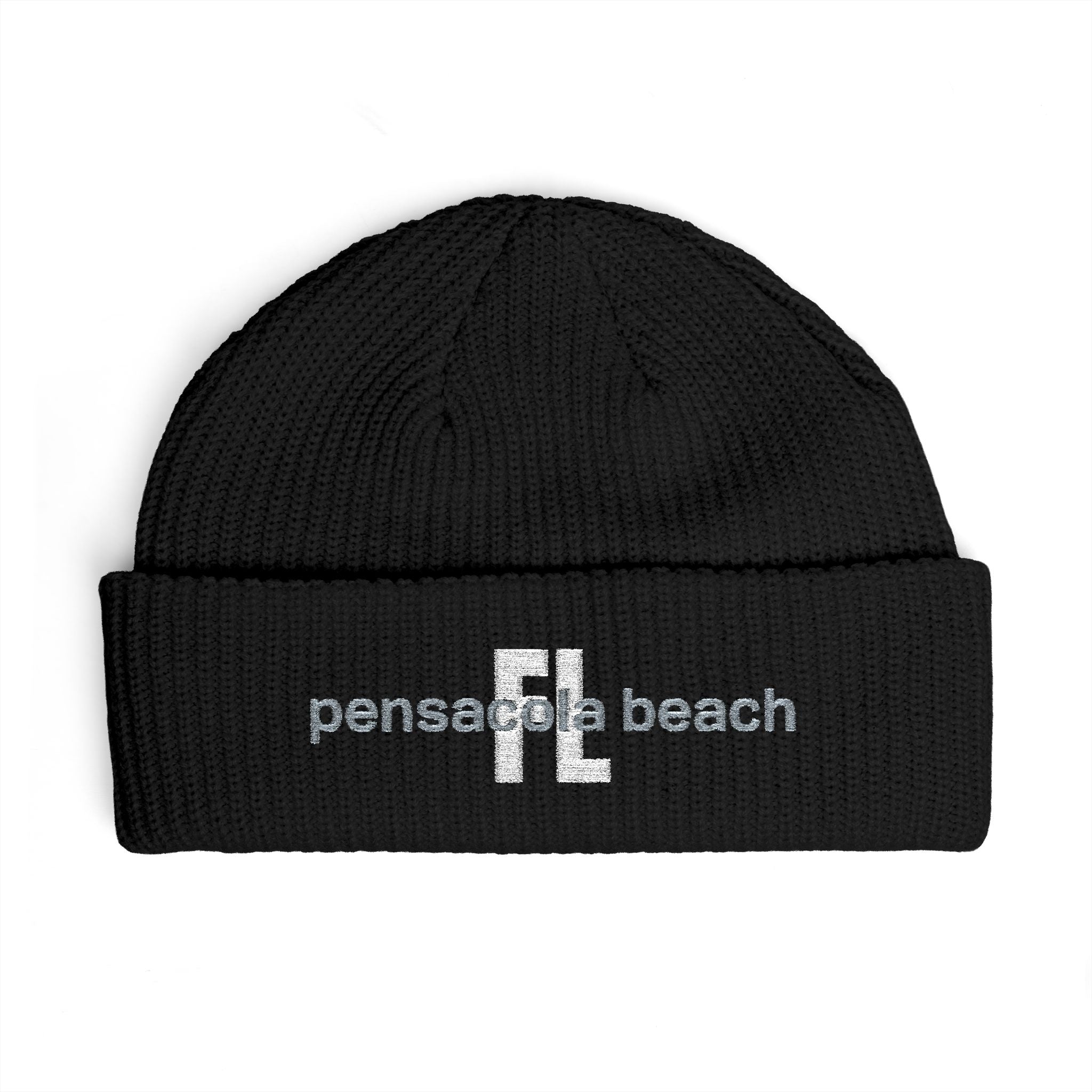 935 - Pensacola Beach Cuff Beanie Embroidered Streetwear Knit Cap