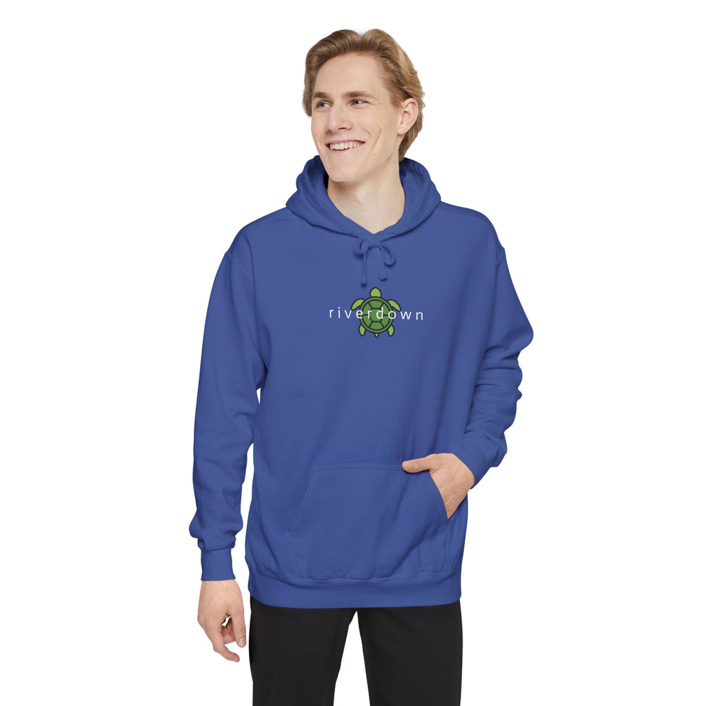 4 - Riverdown Embroidered Sea Turtle Logo Hoodie — Soft Garment-Dyed Graphic Hoodie