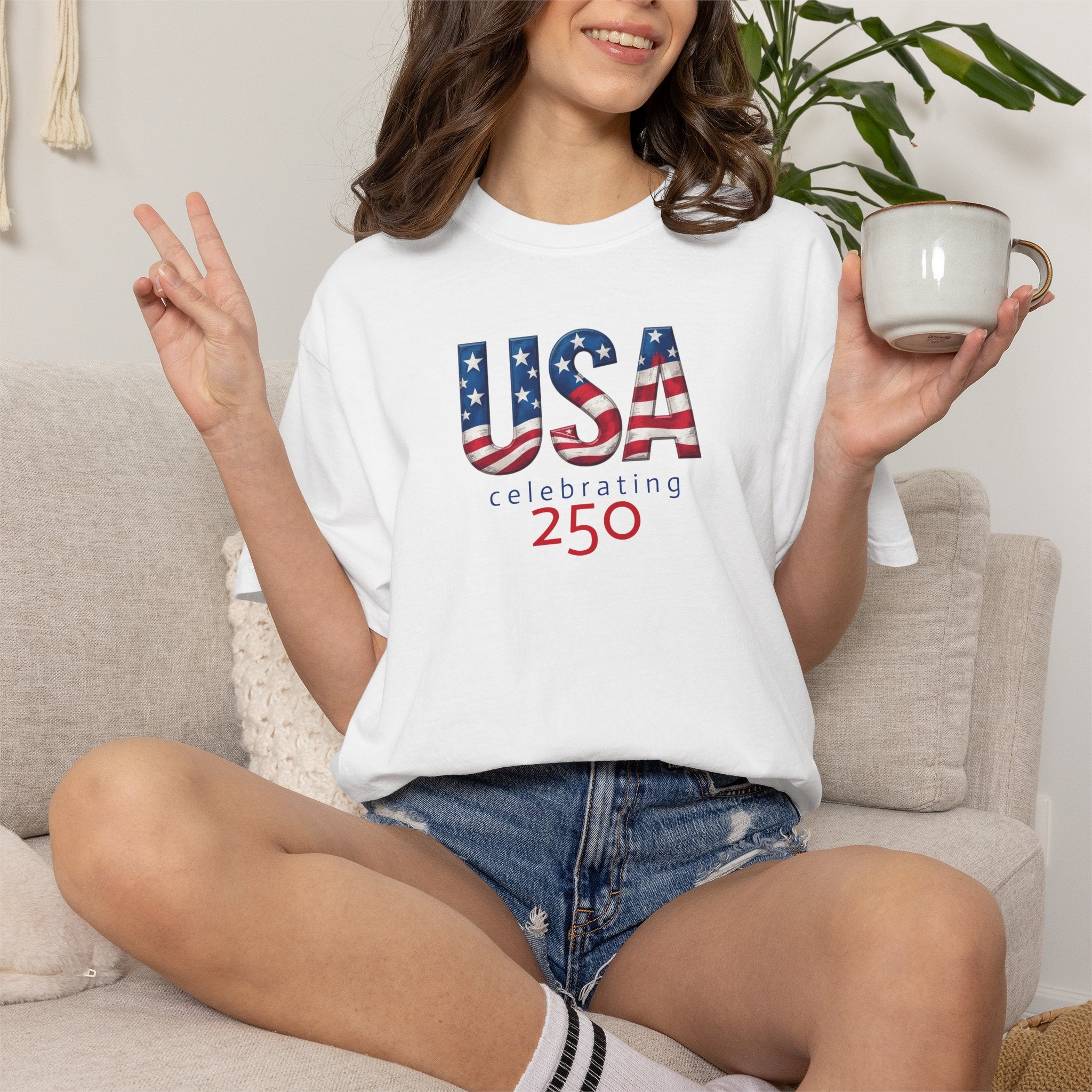 10  - Tee Multi Colors USA Celebrating 250 - T-Shirt