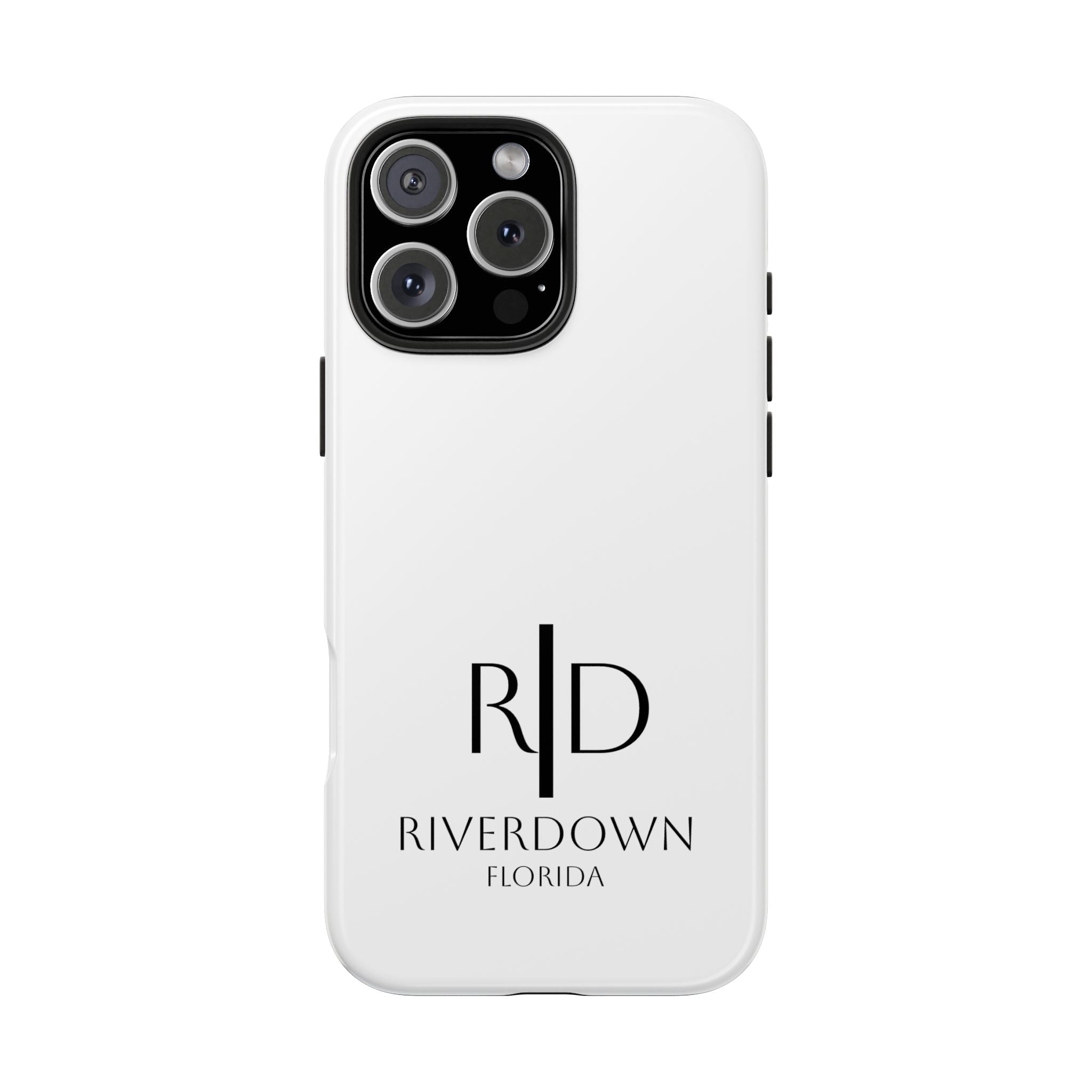 924 - Phone Case White Cap — Durable Protective Phone Cover with Monogram Logo