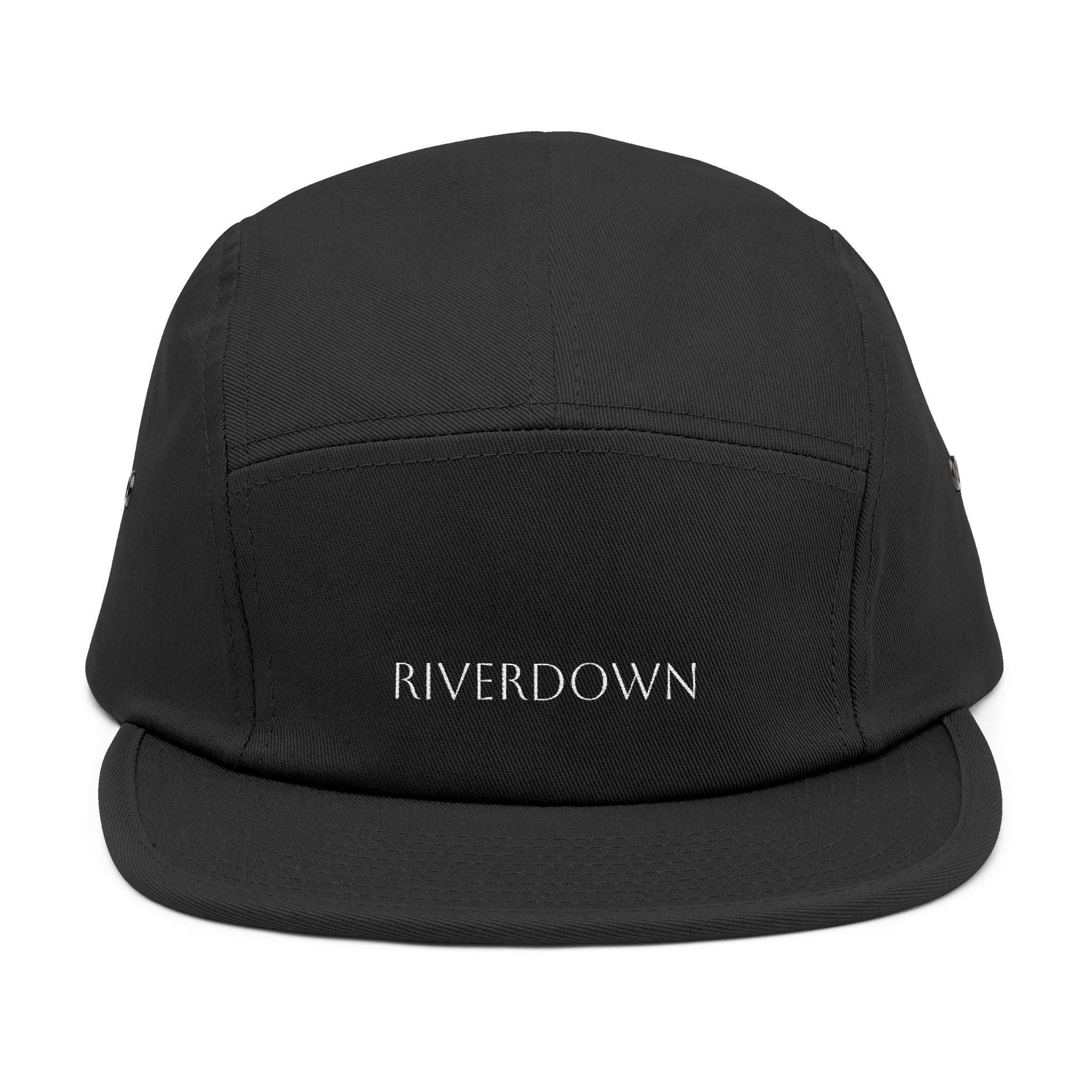 92 - Riverdown Embroidered 5-Panel Cap — Minimal Logo Hat for Everyday Wear