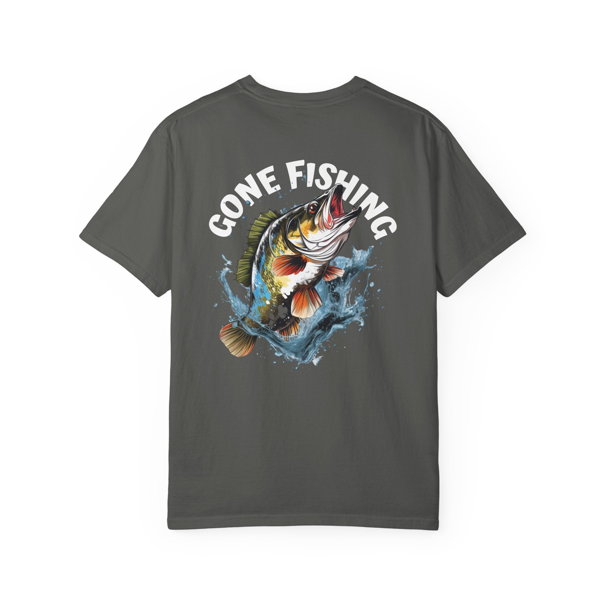 10 - Tee Multi Colors Gone Fishing -  Minimalist Initials T-Shirt