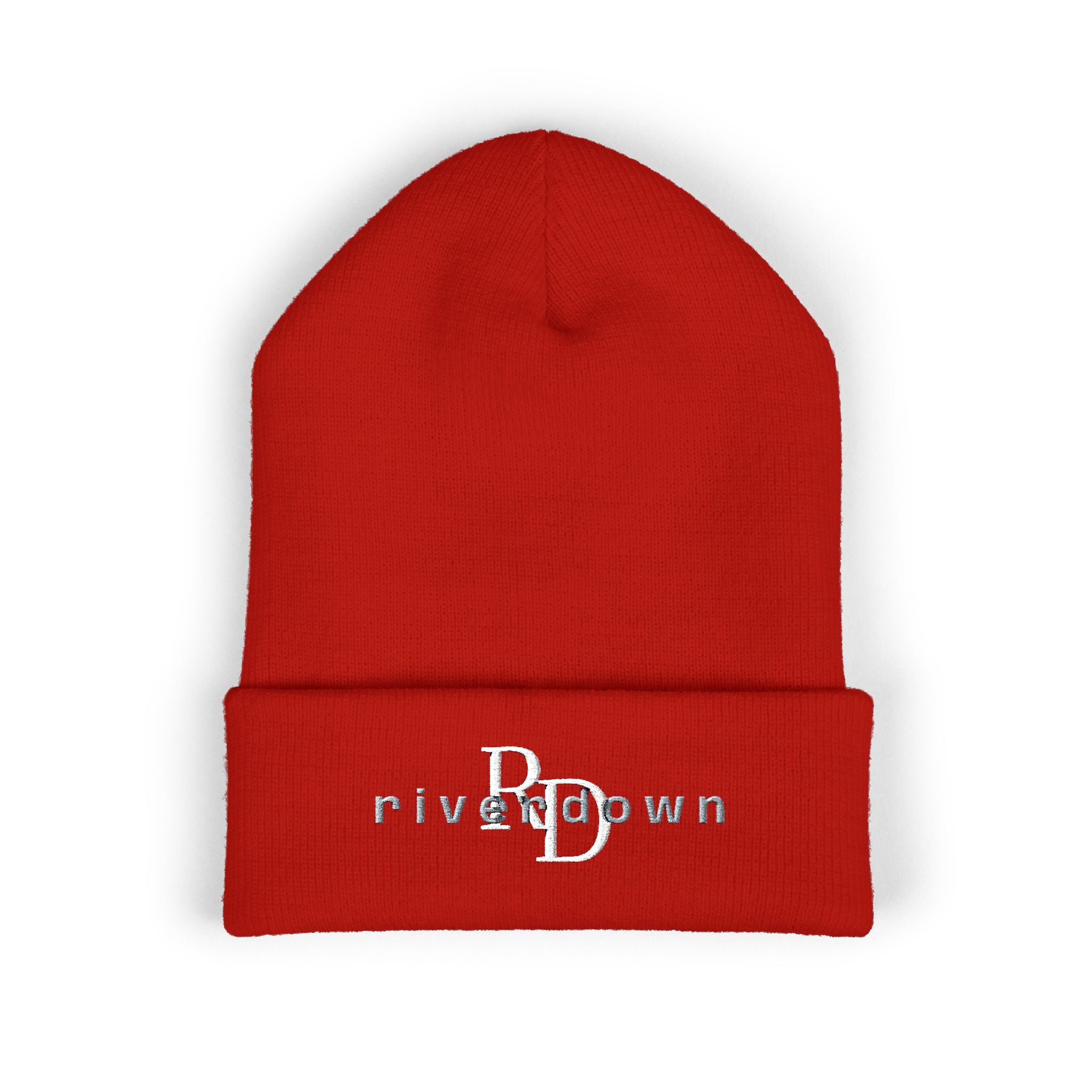 92 - RD Embroidered Cuffed Beanie — Classic Knit Hat, Bold Yellow