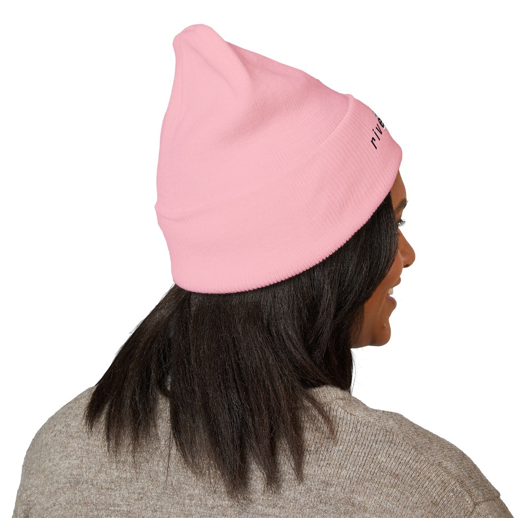 92 - RD Embroidered Cuffed Beanie — Classic Knit Hat, Bold Yellow