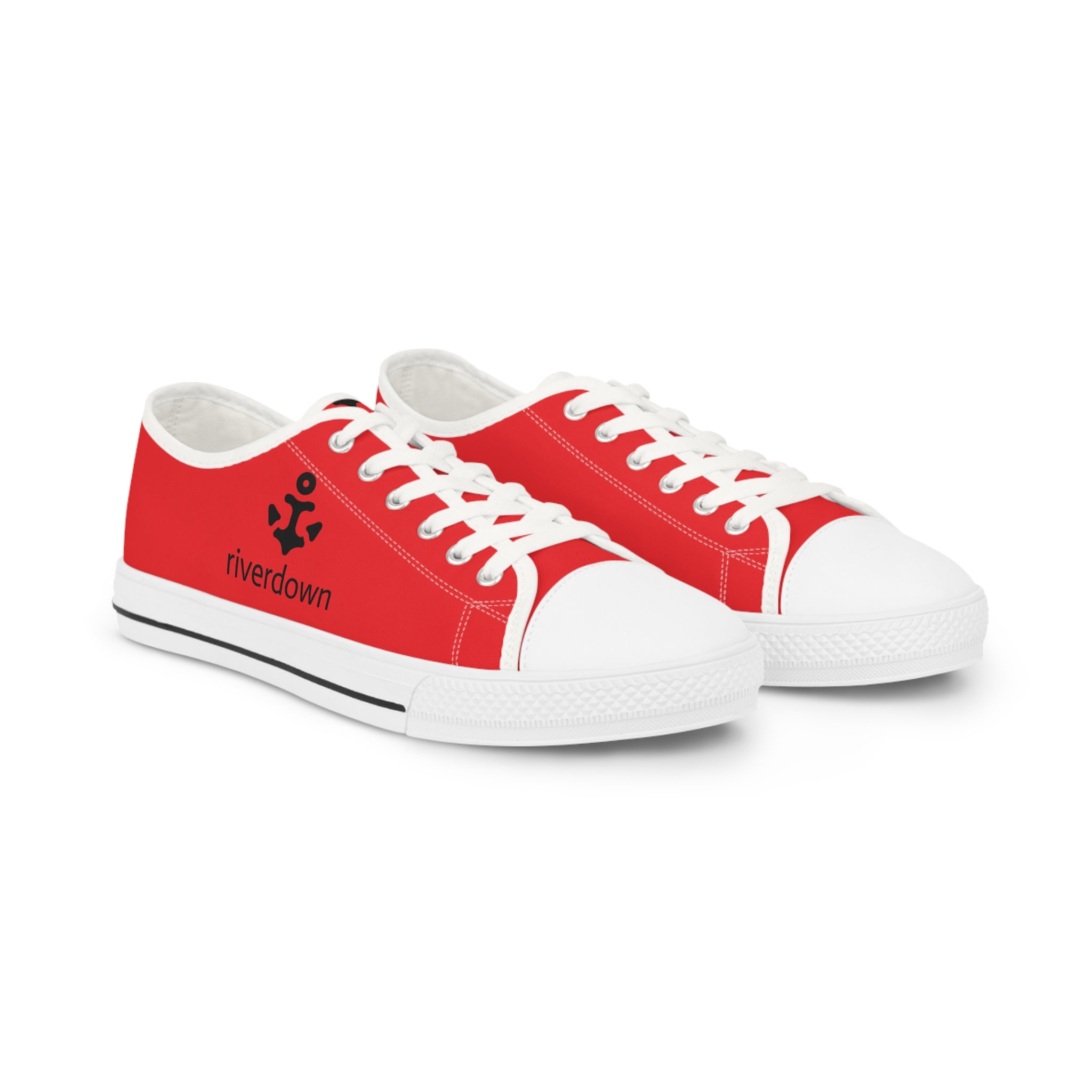 81 - Men's Sailing Anchor - Low Top Sneakers —Canvas Shoes with Rivertown Anchor