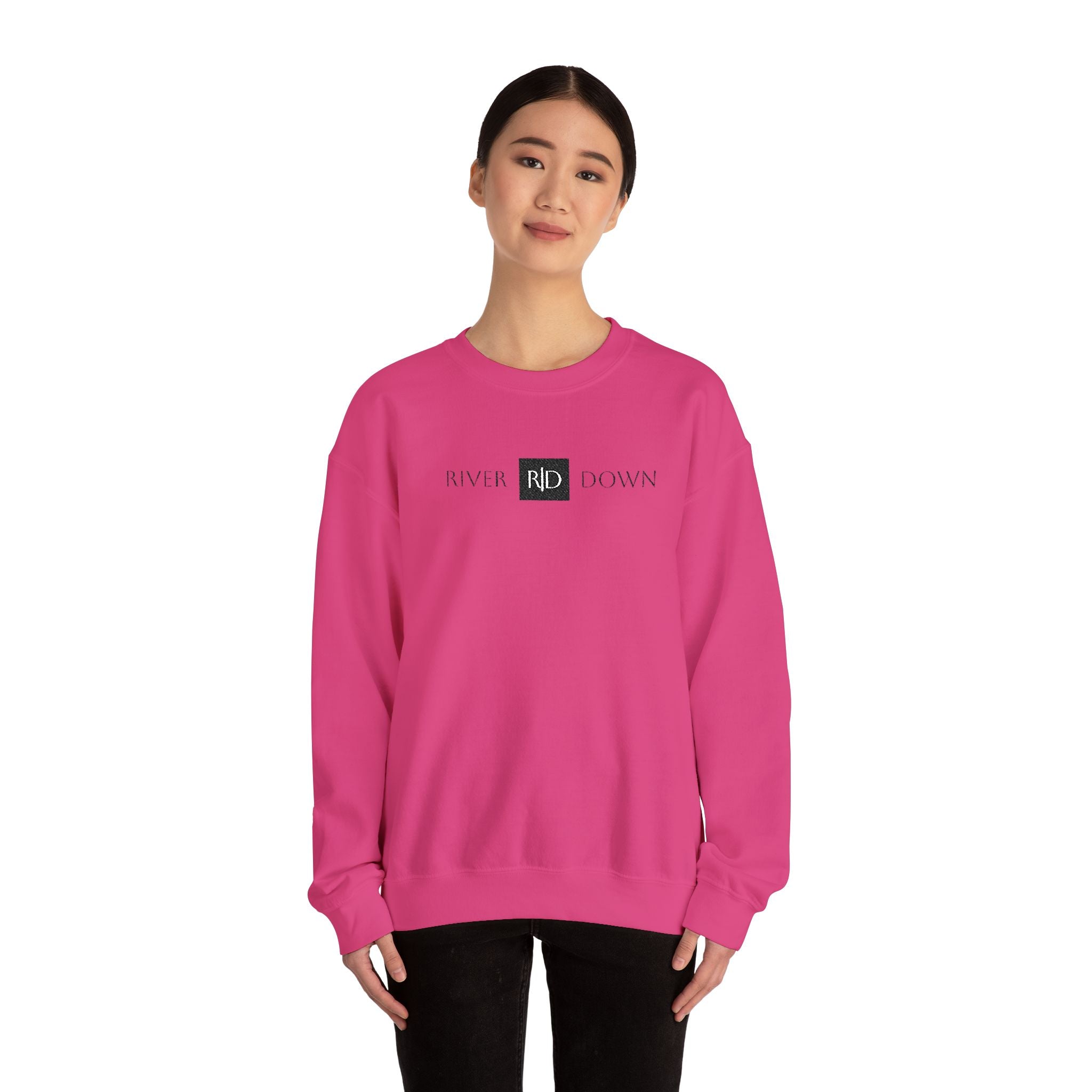 3 - Sweatshirt Embroidered Square RD Minimal Graphic Crewneck Sweatshirt — Small Black Patch Logo
