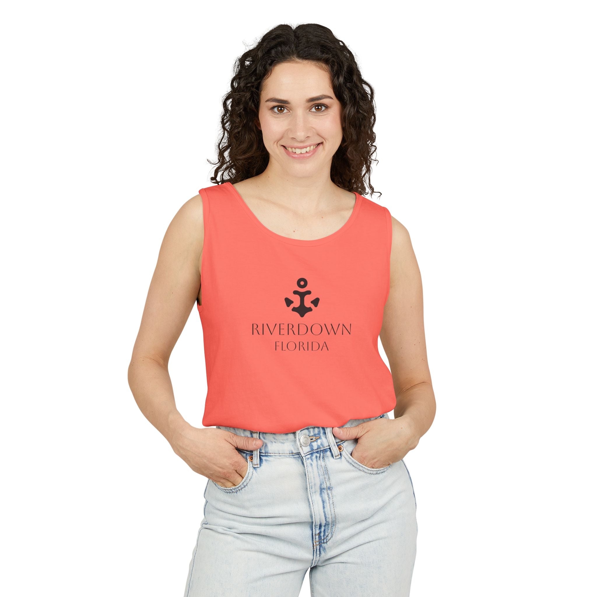 14 - Tank Top Multi Colors Coral Minimalist 'R|D' Monogram Tank Top — Lightweight Casual Summer Tee
