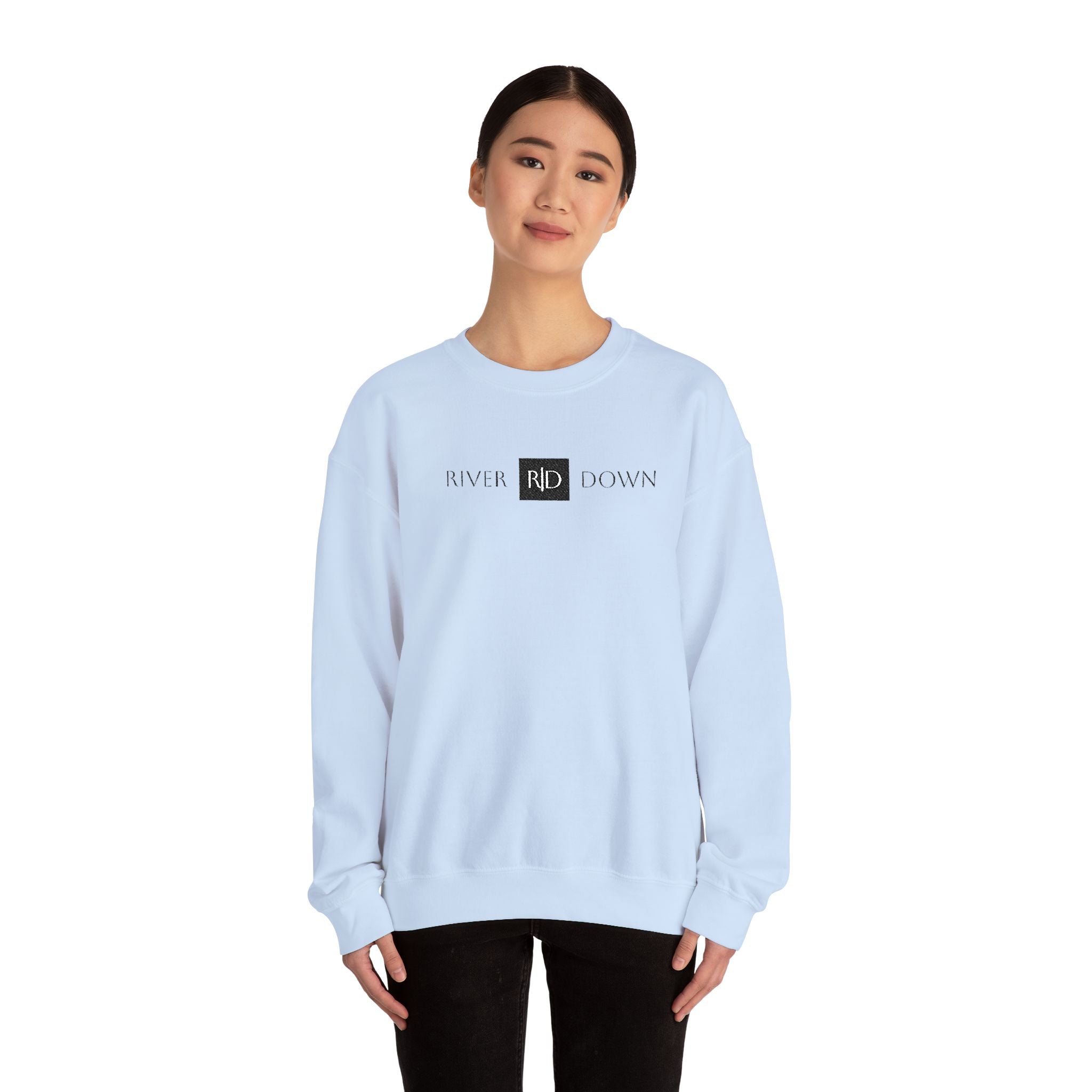 3 - Sweatshirt Embroidered Square RD Minimal Graphic Crewneck Sweatshirt — Small Black Patch Logo