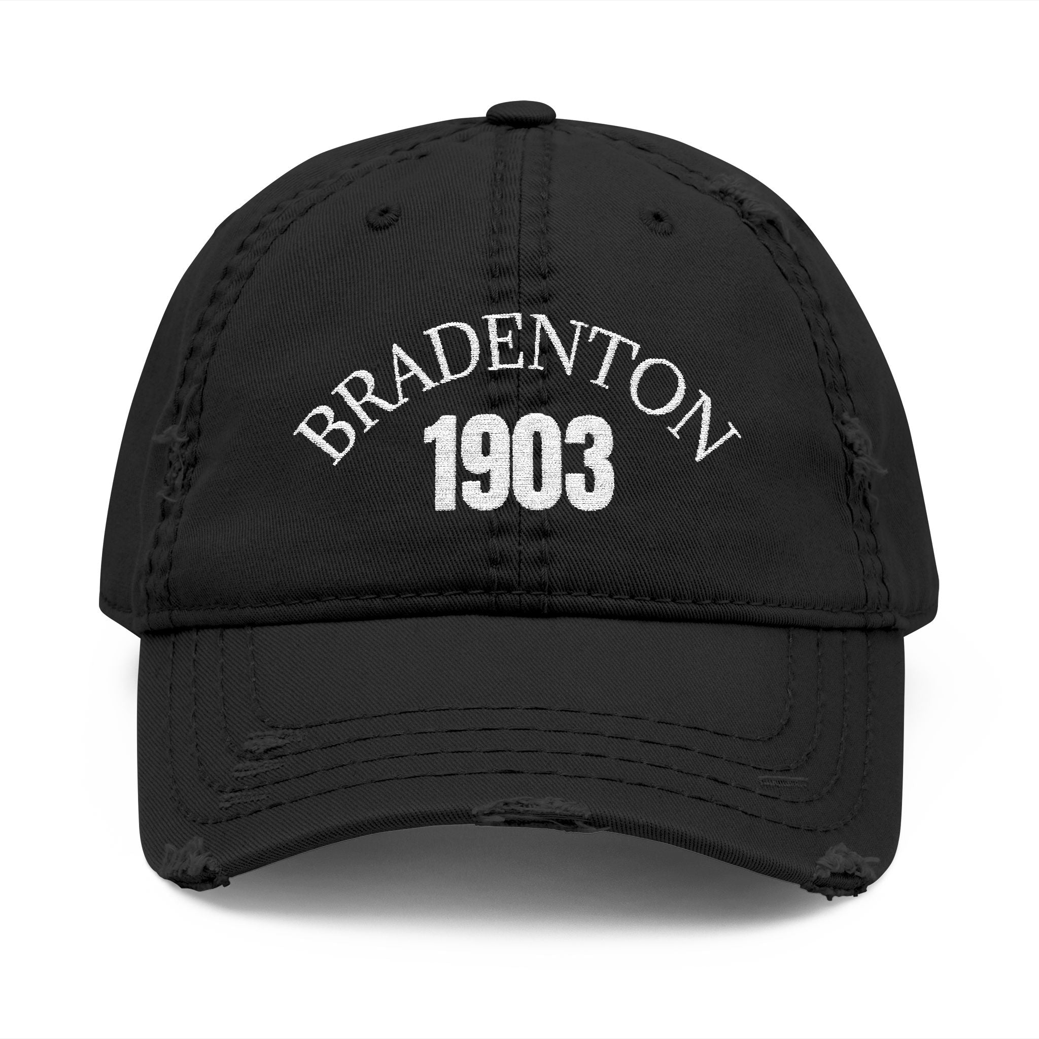 92 - 1903 Bradenton Embroidered Distressed Dad Hat - Embroidered Vintage Beach Cap