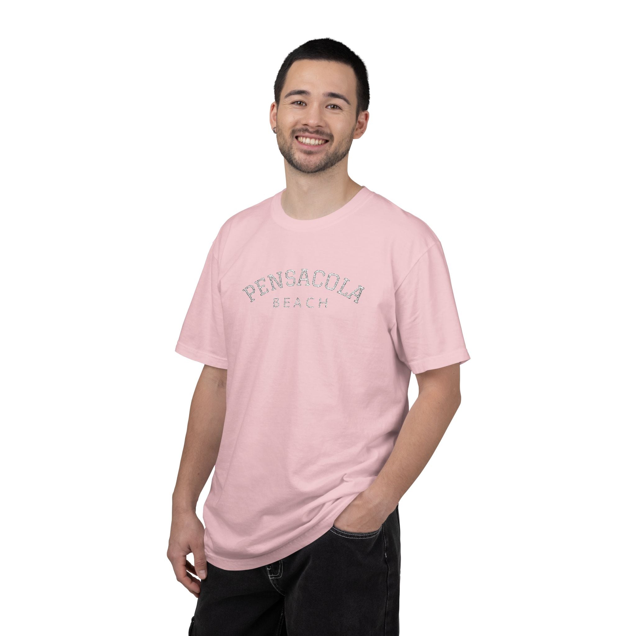 9311 - Embroidered Pensacola Beach Logo T-Shirt — Soft Garment-Dyed Casual Tee