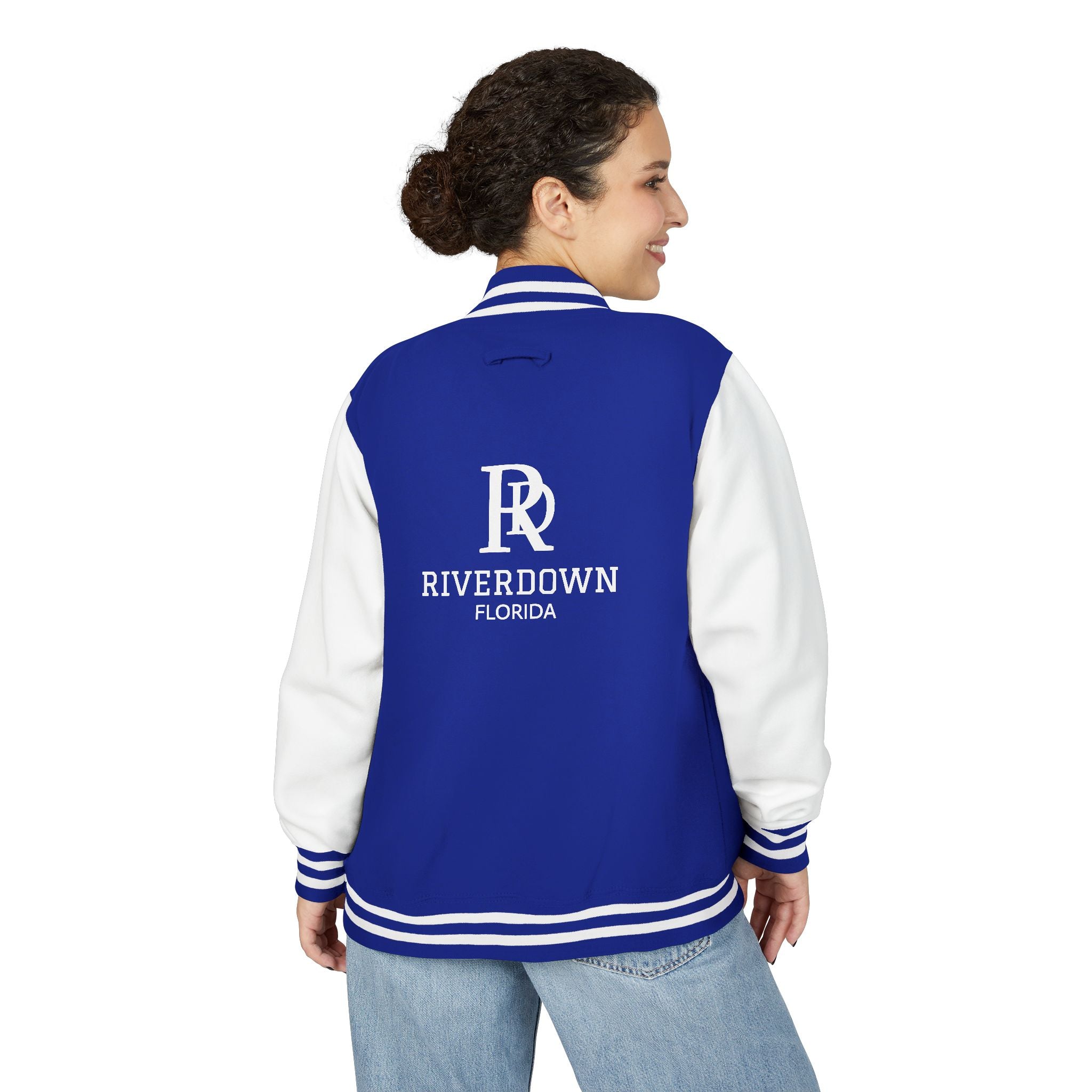 52 - Jacket Letterman - Classic Black & White Varsity Style with 'R|D' Chest Logo