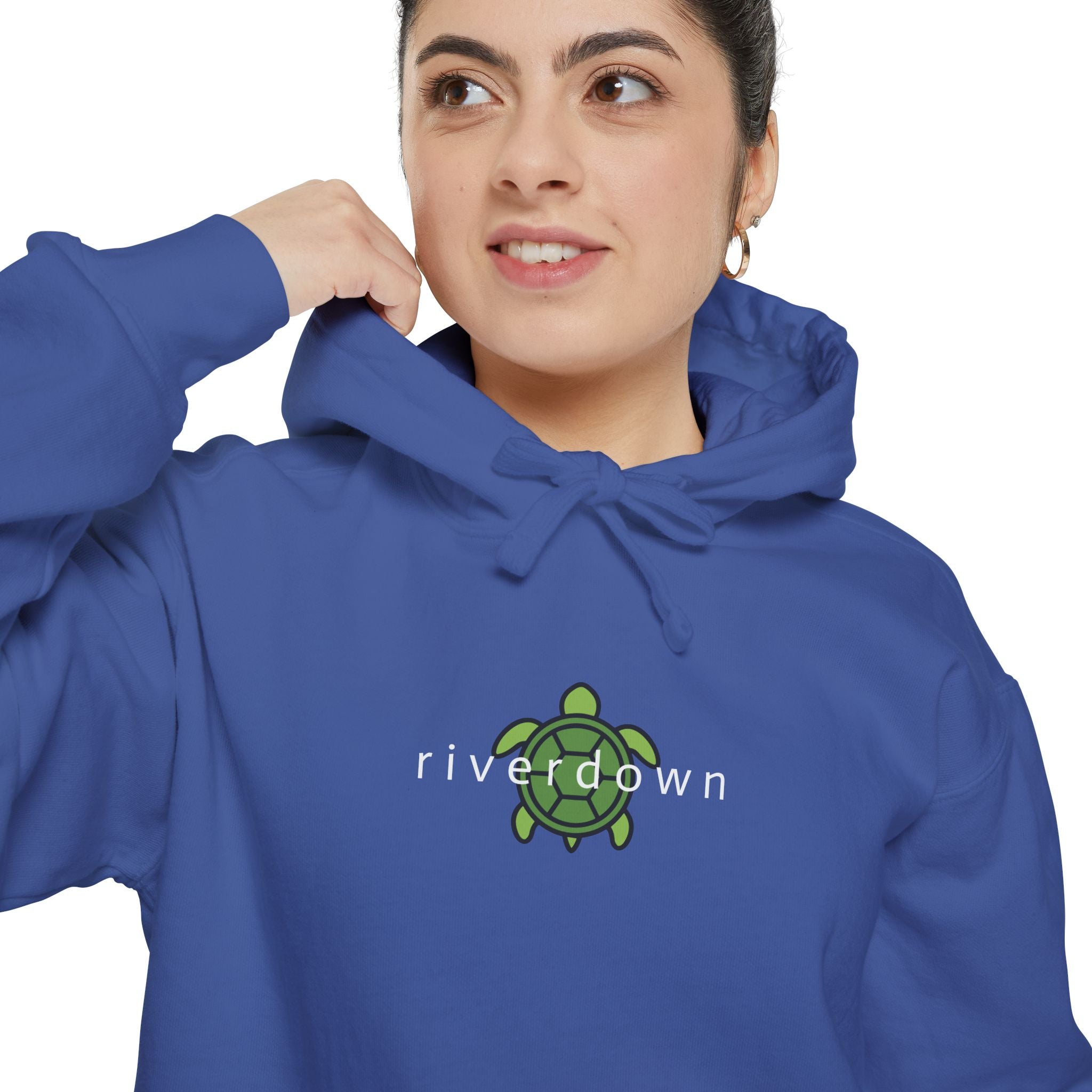 4 - Riverdown Embroidered Sea Turtle Logo Hoodie — Soft Garment-Dyed Graphic Hoodie