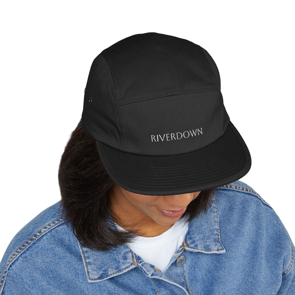 92 - Riverdown Embroidered 5-Panel Cap — Minimal Logo Hat for Everyday Wear