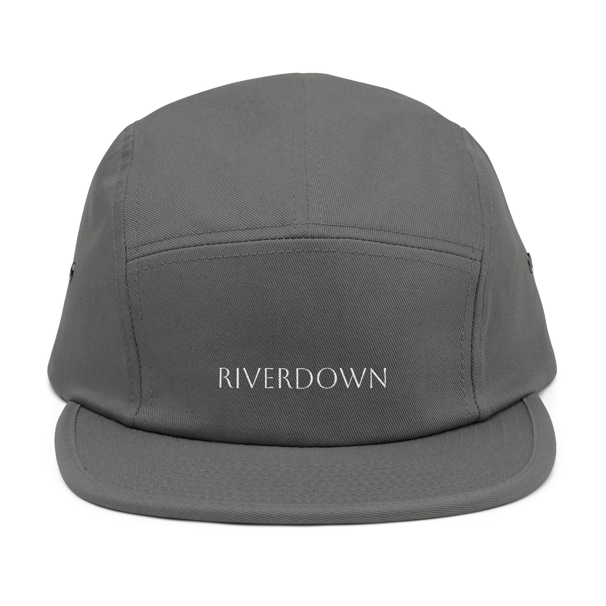 92 - Riverdown Embroidered 5-Panel Cap — Minimal Logo Hat for Everyday Wear