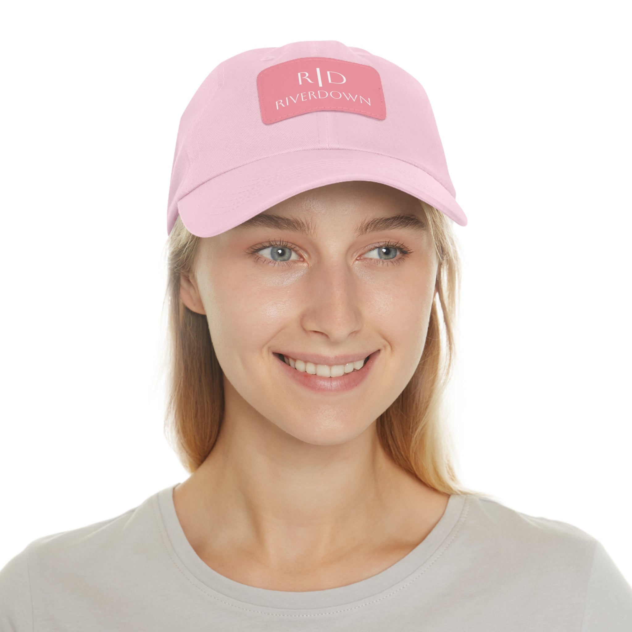 92 - Dad Hat with Leather Patch Multi Color (Rectangle)