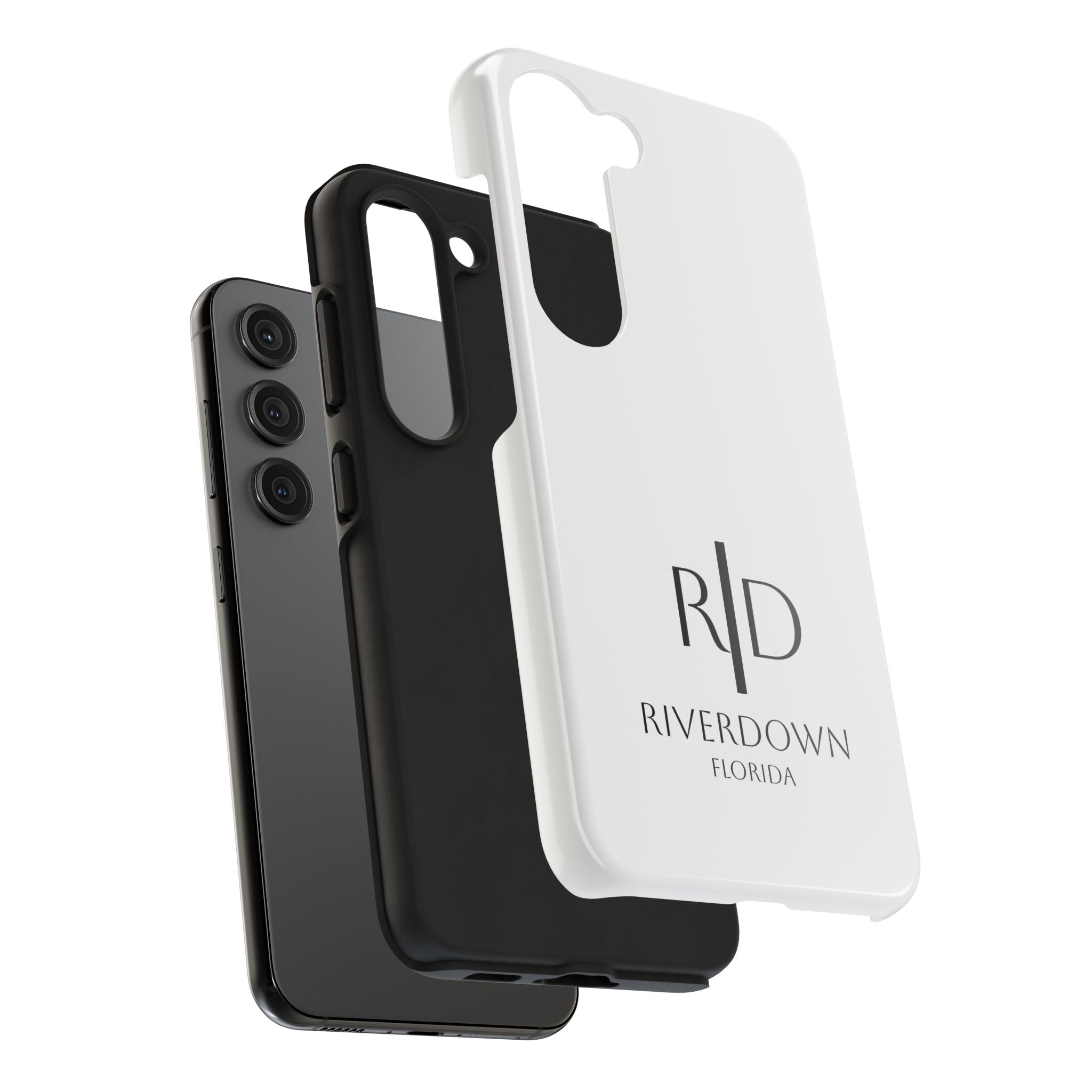 924 - Phone Case White Cap — Durable Protective Phone Cover with Monogram Logo