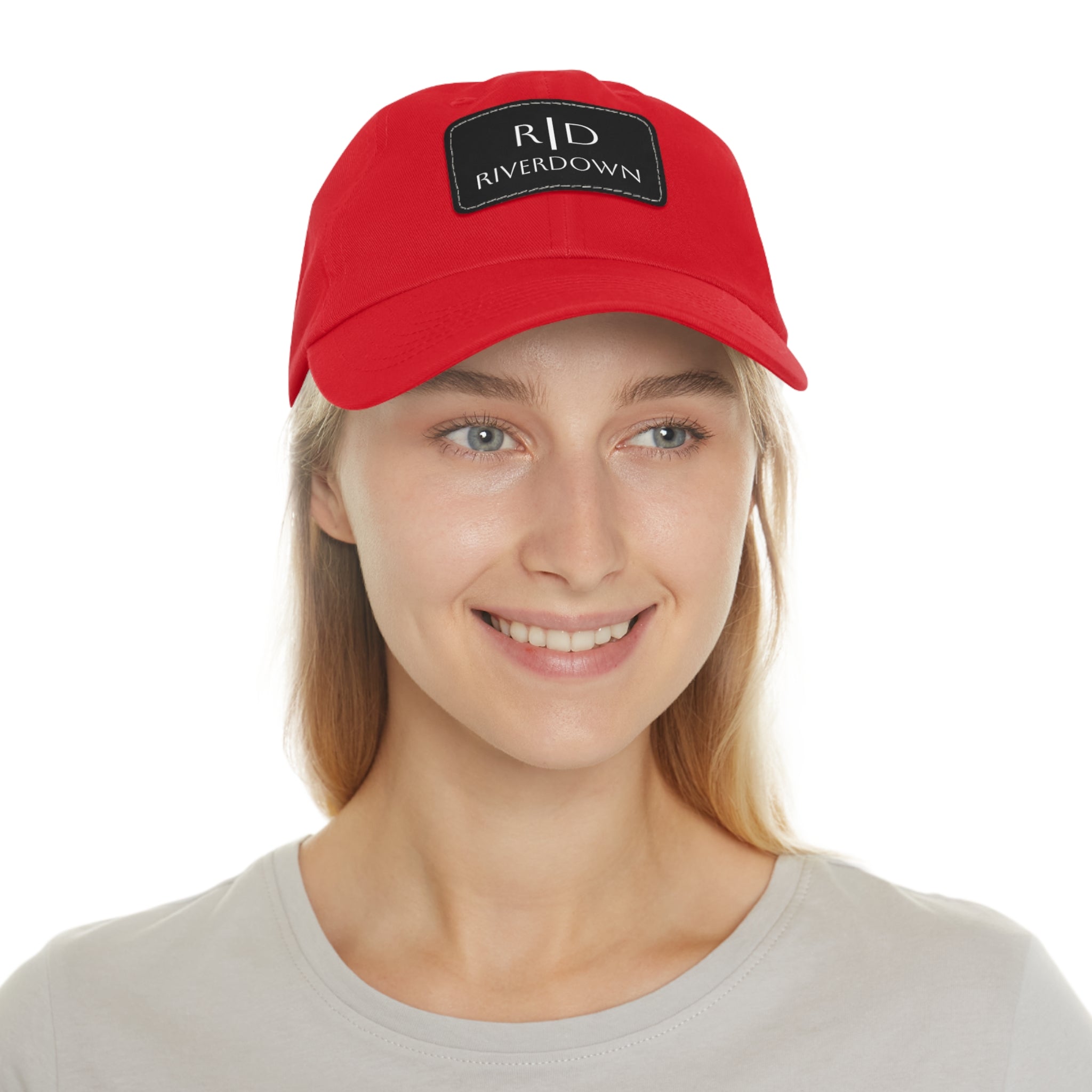 92 - Dad Hat with Leather Patch Multi Color (Rectangle)