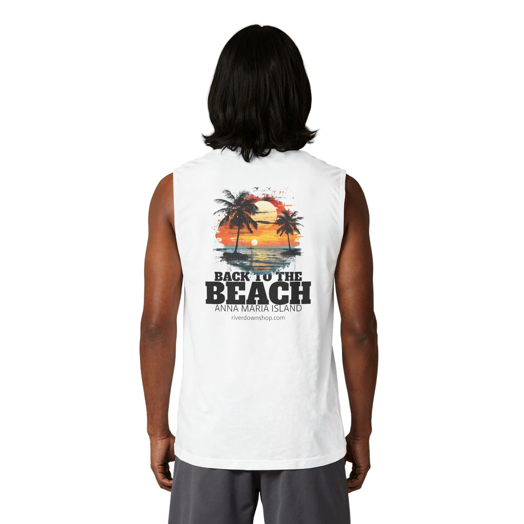 14 - Back to the Beach Muscle Tank — Retro Palm Court Summer Tank Top