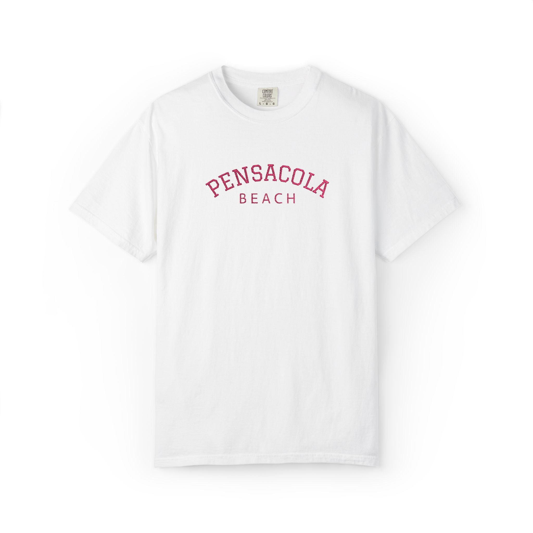 9311 - Embroidered Pensacola Beach Logo T-Shirt — Soft Garment-Dyed Casual