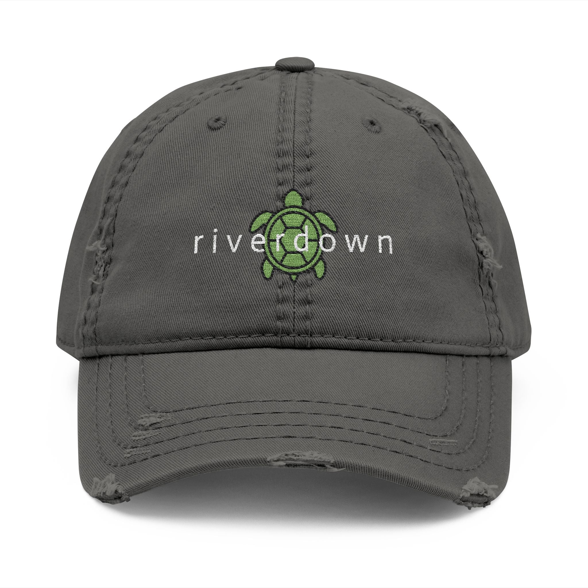 92 - Hat Multi Colors Sea Turtle Distressed Embroidered 'Riverdown' Dad Hat – Vintage Washed Baseball Cap