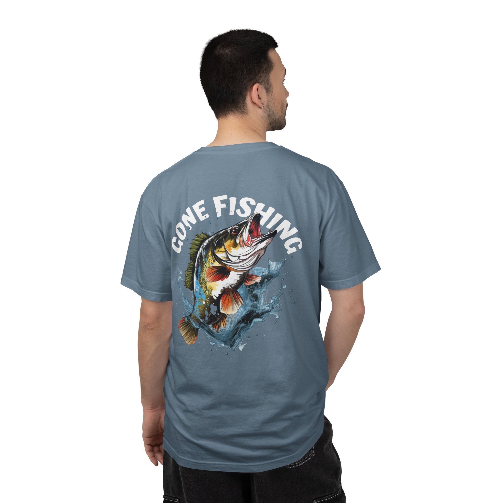 10 - Tee Multi Colors Gone Fishing -  Minimalist Initials T-Shirt