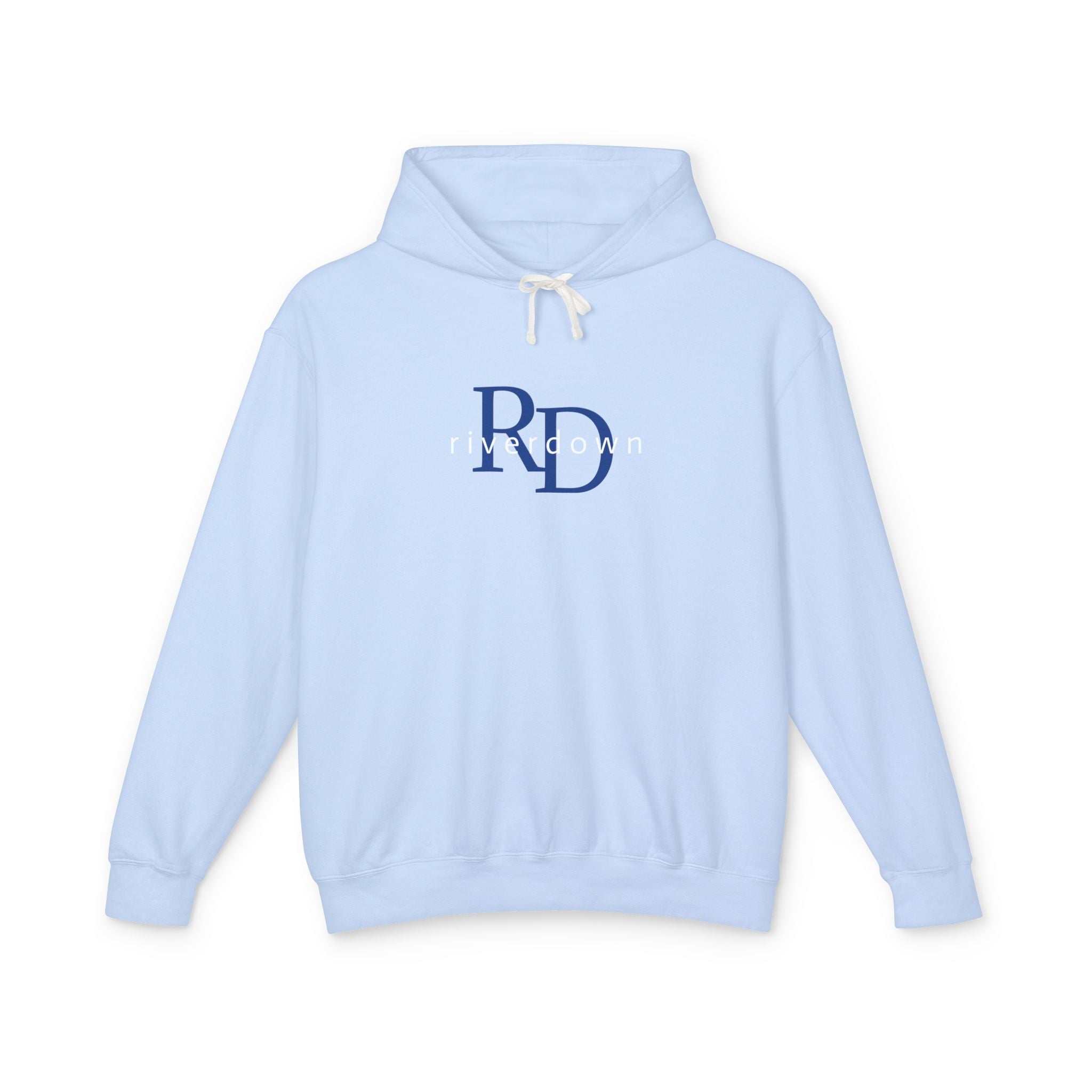 4 - Hoodie Multi Colors Collegiate Logo Hoodie — Lightweight Pastel Blue Sweatshirt