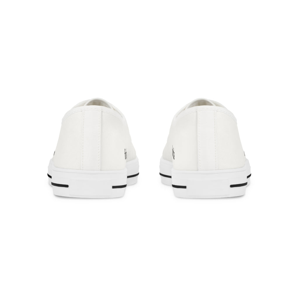 81 - Men's Sailing Anchor - Low Top Sneakers — White Casual Canvas Shoes with Rivertown Anchor Logo