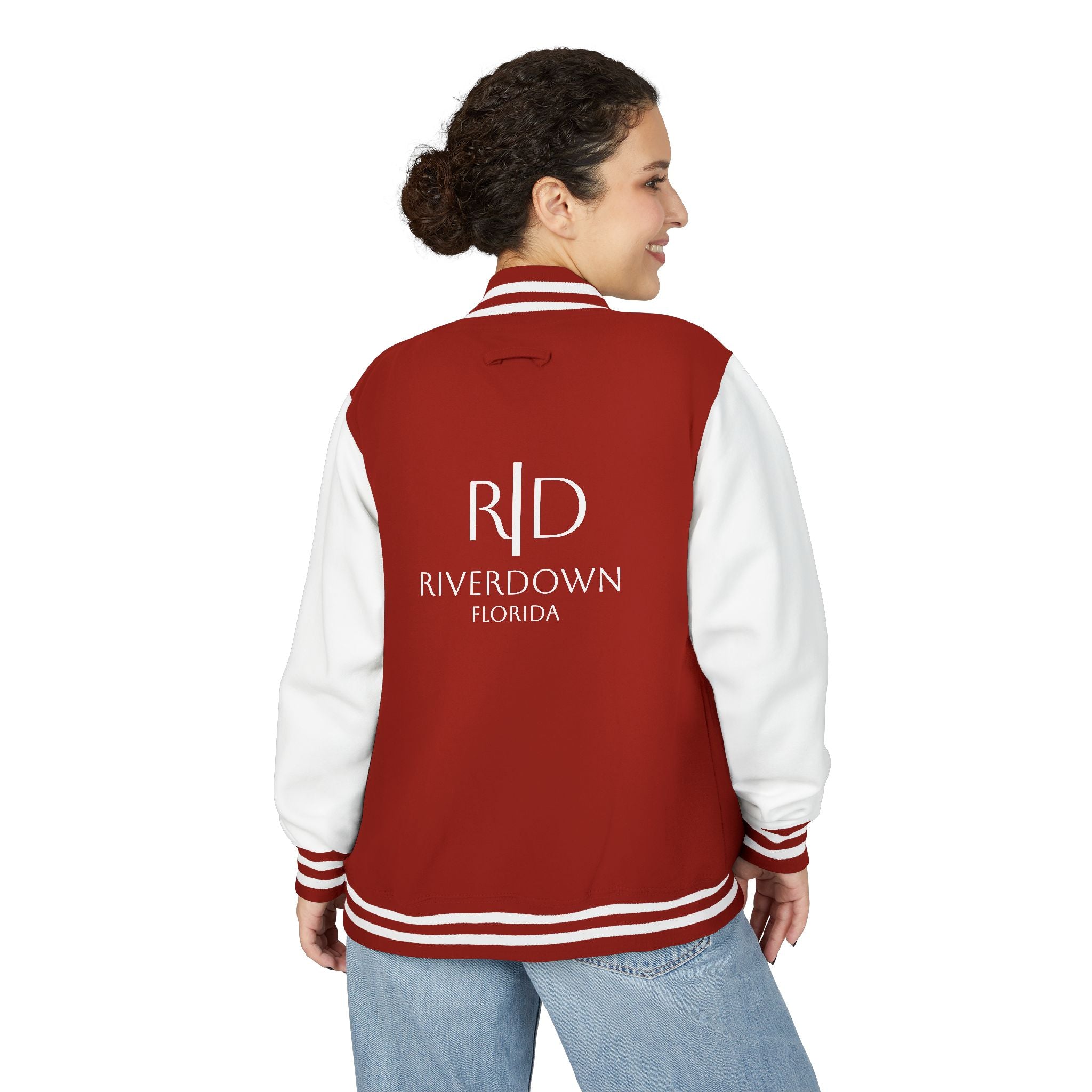 52 - Jacket Letterman - Classic Black & White Varsity Style with 'R|D' Chest Logo