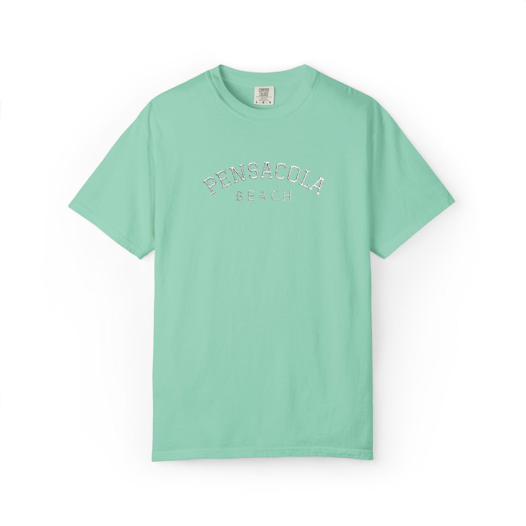 9311 - Embroidered Pensacola Beach Logo T-Shirt — Soft Garment-Dyed Casual Tee