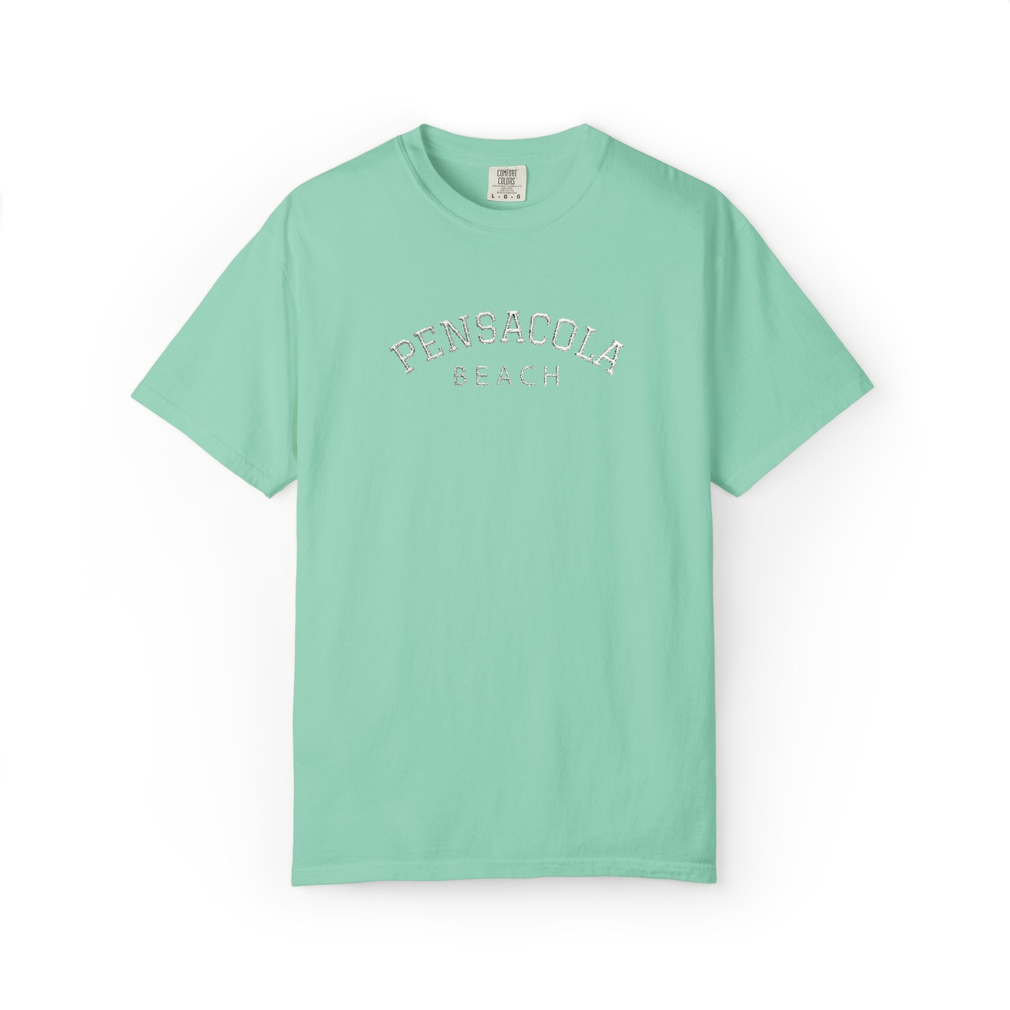 9311 - Embroidered Pensacola Beach Logo T-Shirt — Soft Garment-Dyed Casual Tee