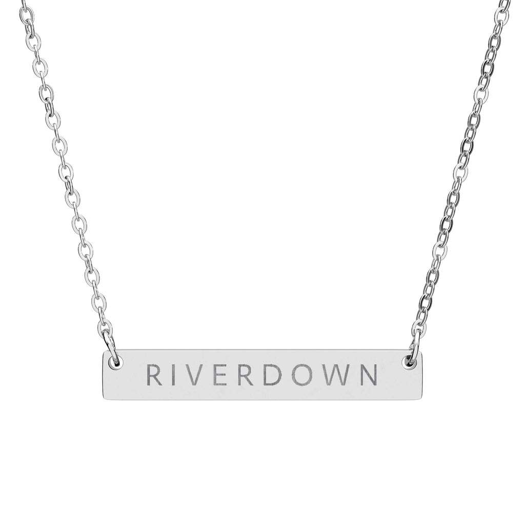 927 - Engraved Horizontal Bar Necklace — Personalized Name Plate Pendant