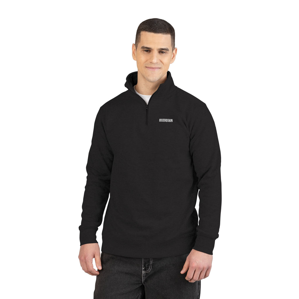 5 - Fleece Pullover Embroidered RD Logo – Quarter‑Zip Casual Sweatshirt