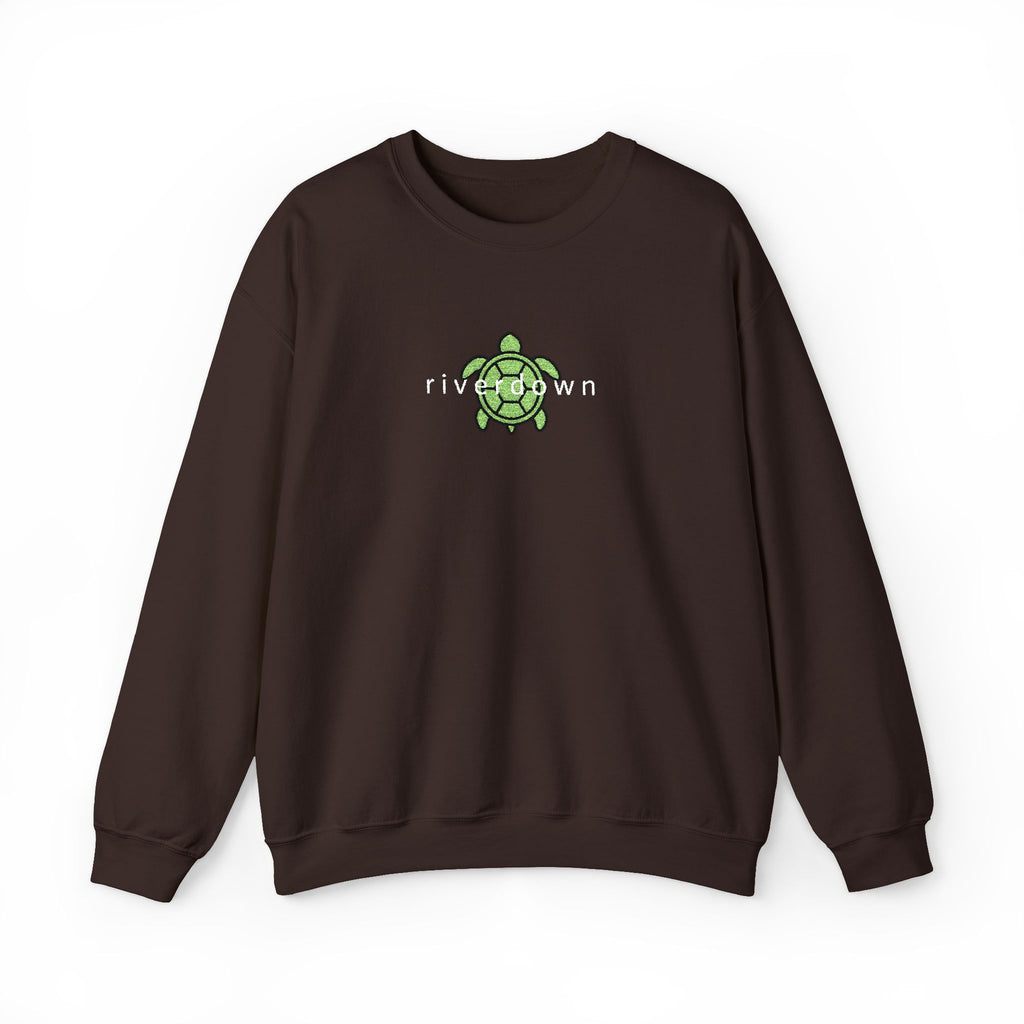 3 - Crewneck Embroidered Sea Turtle Sweatshirt —Anchor  'Riverdown' Anchor Logo Minimalist Nautical Pullover