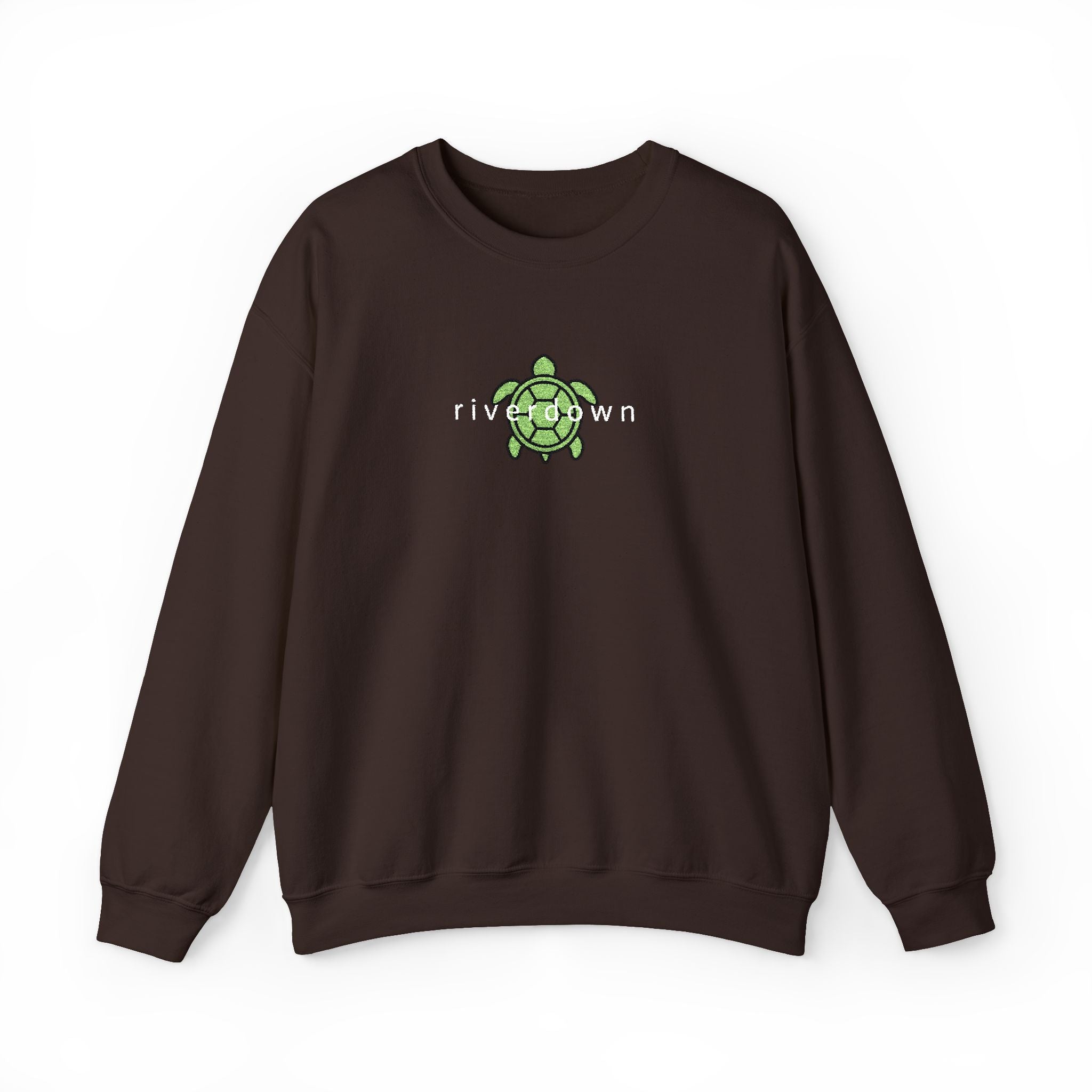 3 - Crewneck Embroidered Sea Turtle Sweatshirt —Anchor  'Riverdown' Anchor Logo Minimalist Nautical Pullover