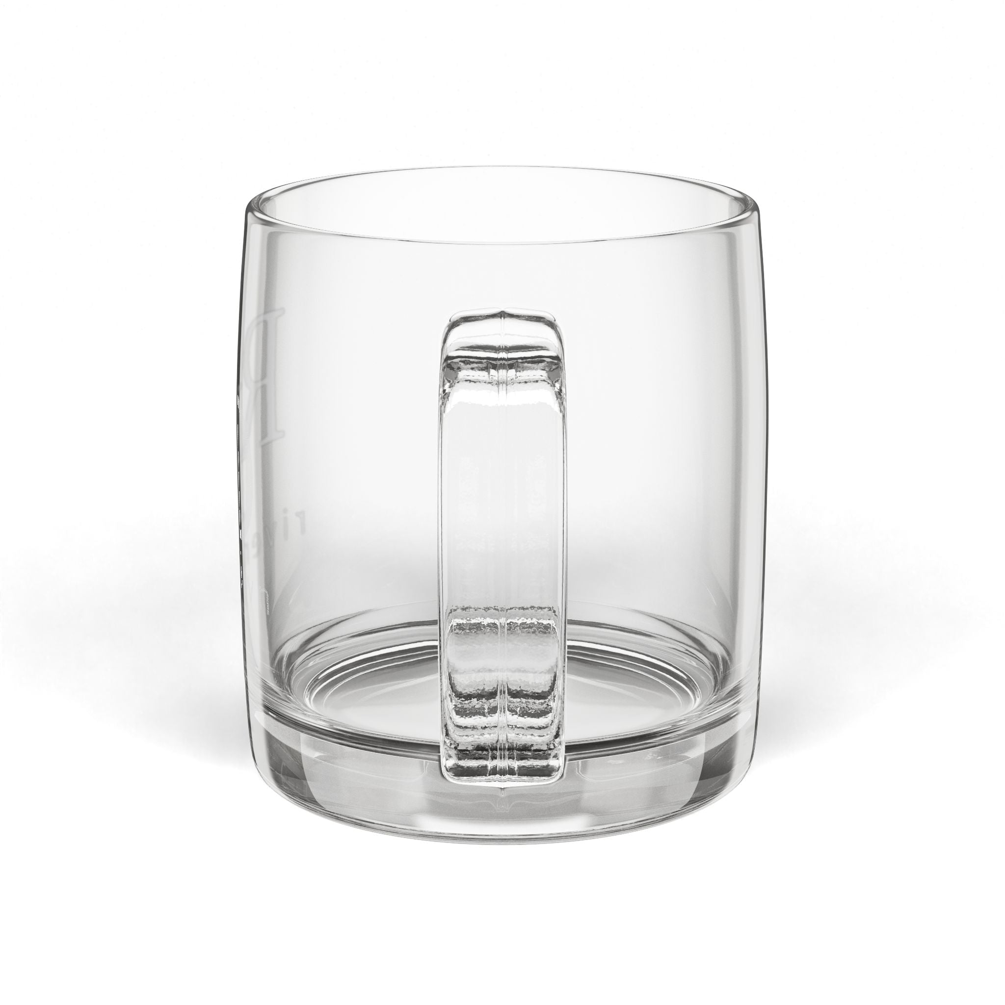 922 - Engraved Glass Coffee Mug — 12.25oz Clear Personalized Mug