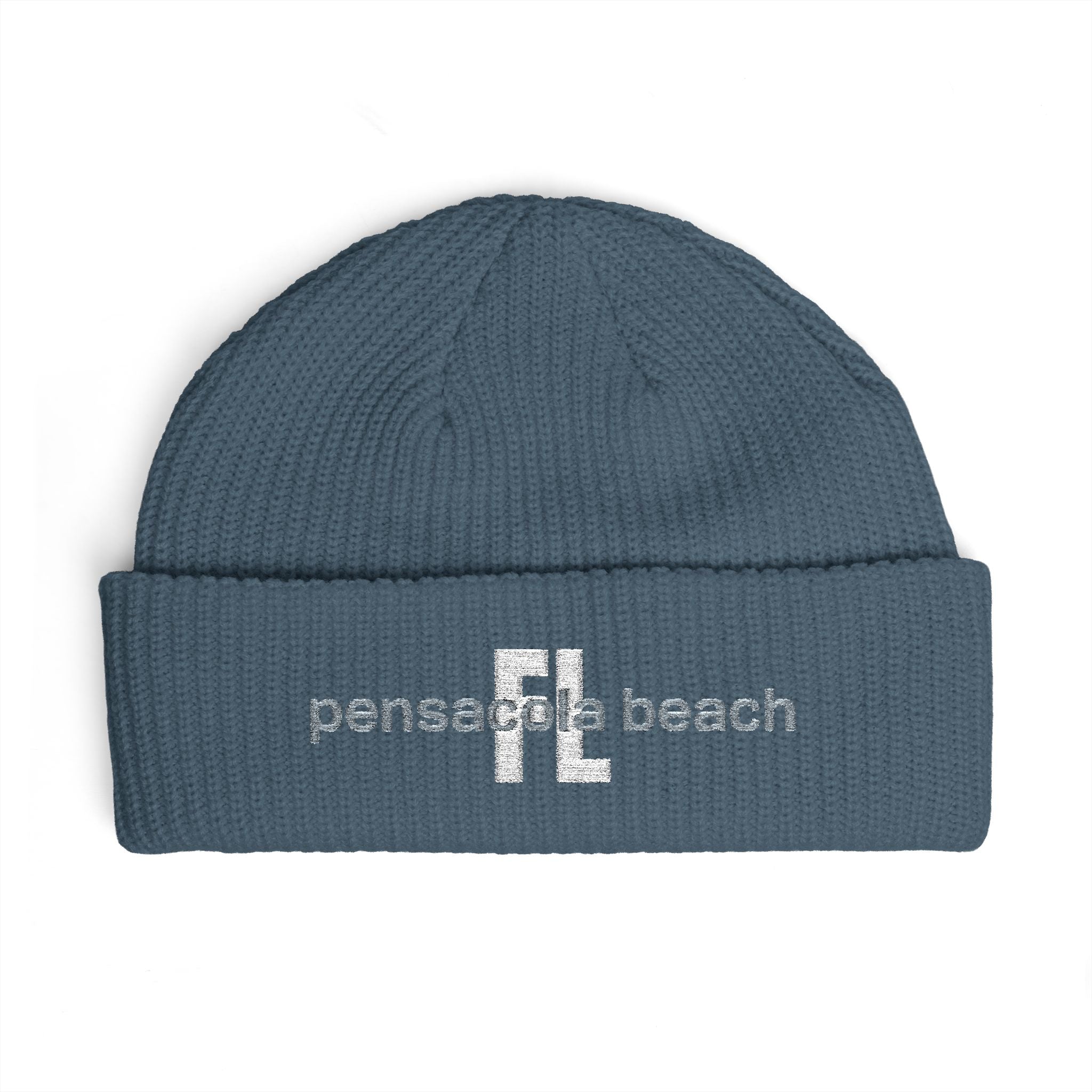935 - Pensacola Beach Cuff Beanie Embroidered Streetwear Knit Cap