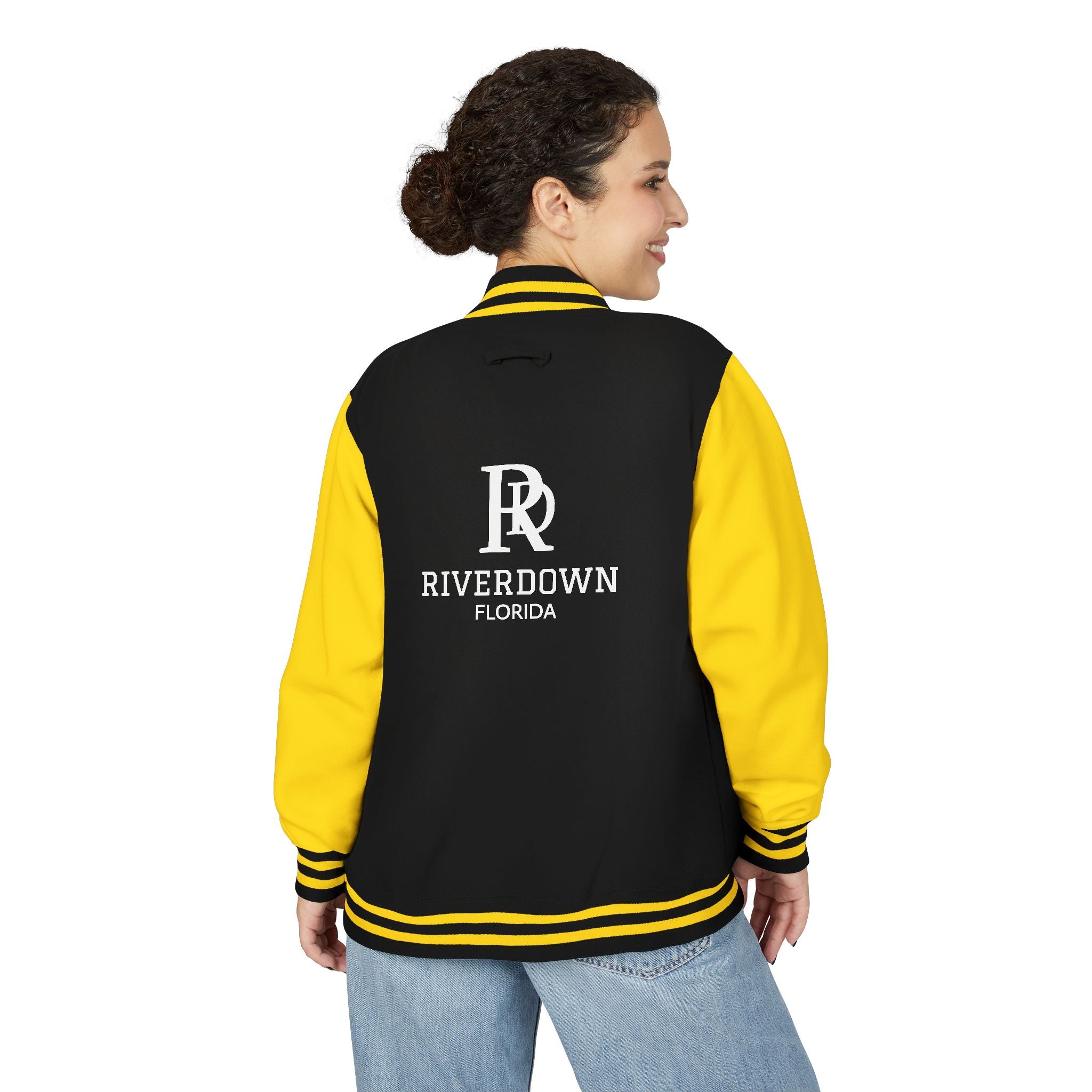 52 - Jacket Letterman - Classic Black & White Varsity Style with 'R|D' Chest Logo