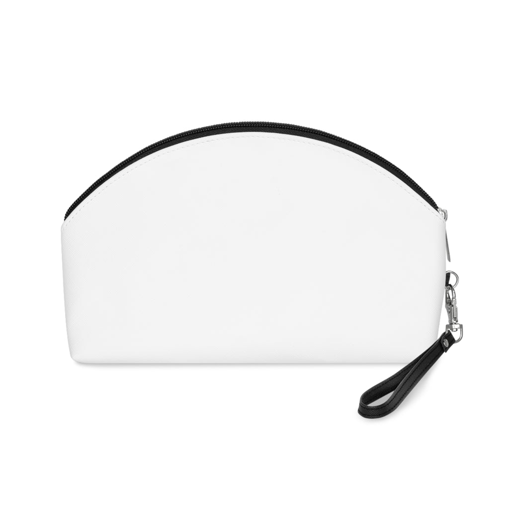 926 - Riverdown Minimalist Makeup Bag — White Cosmetic Pouch with Wrist Strap