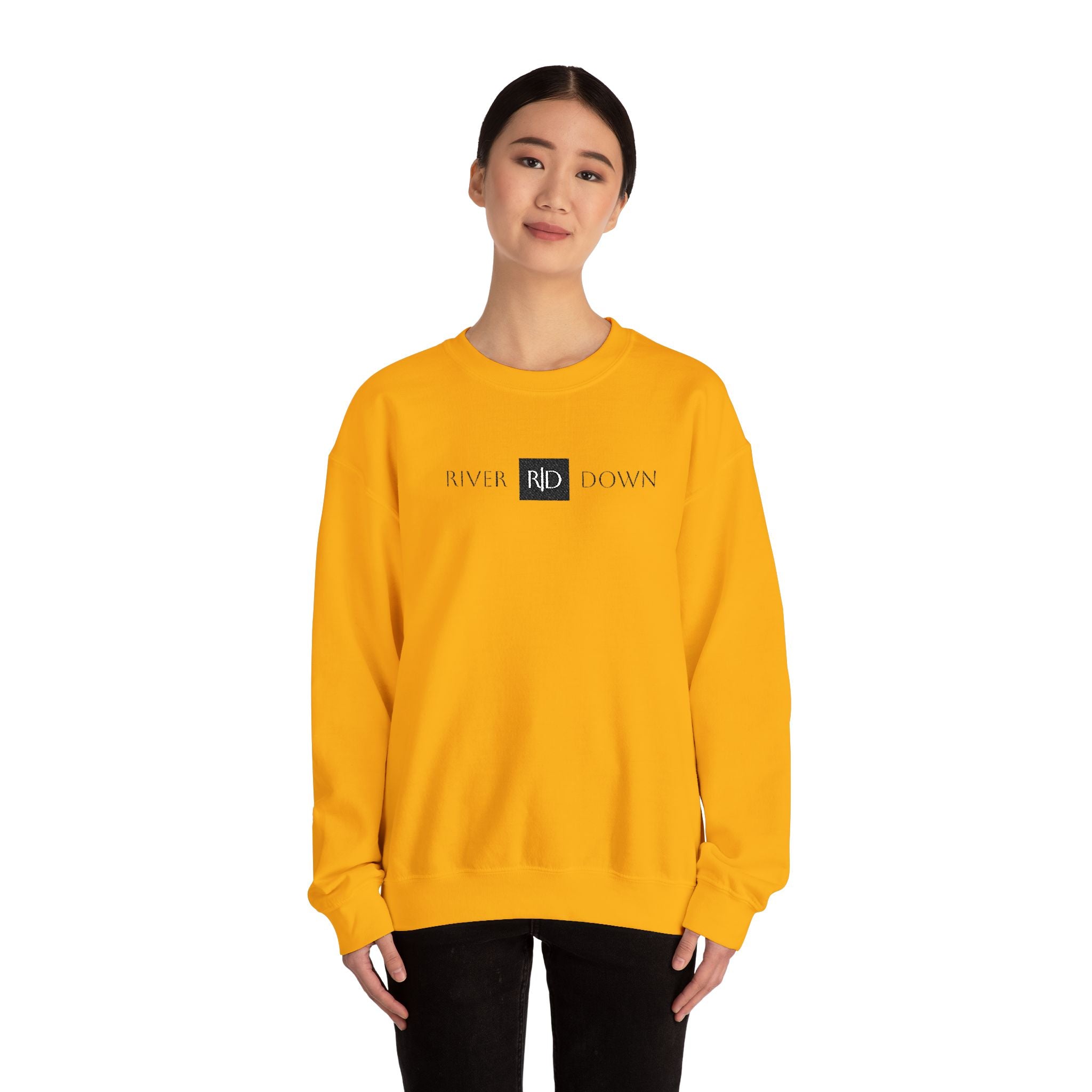 3 - Sweatshirt Embroidered Square RD Minimal Graphic Crewneck Sweatshirt — Small Black Patch Logo