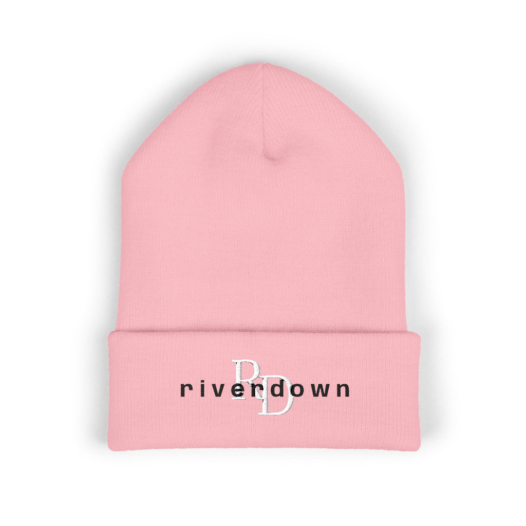 92 - RD Embroidered Cuffed Beanie — Classic Knit Hat, Bold Yellow