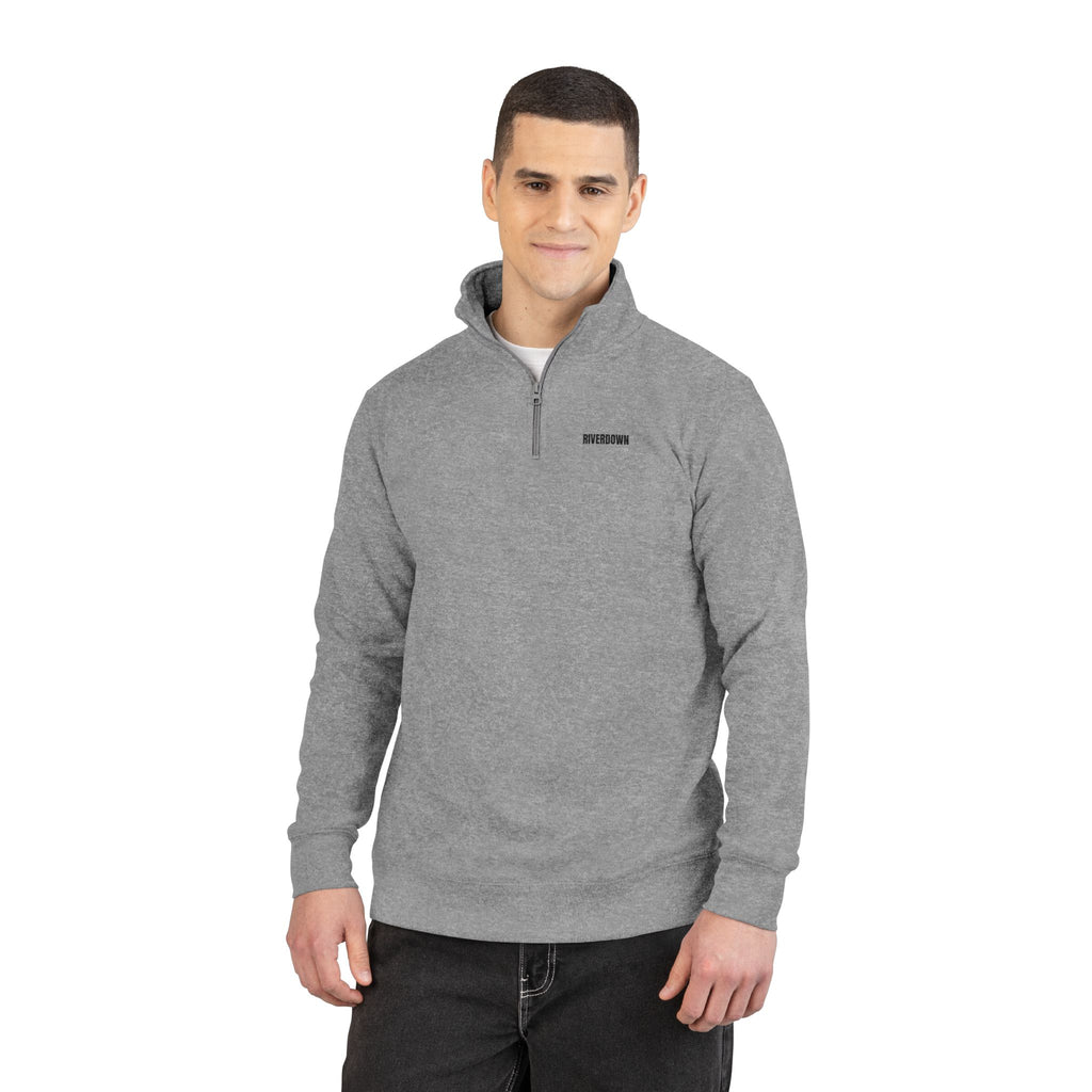 5 - Fleece Pullover Embroidered RD Logo – Quarter‑Zip Casual Sweatshirt