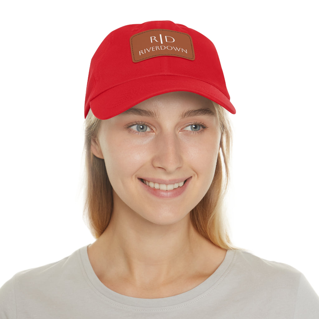 92 - Dad Hat with Leather Patch Multi Color (Rectangle)