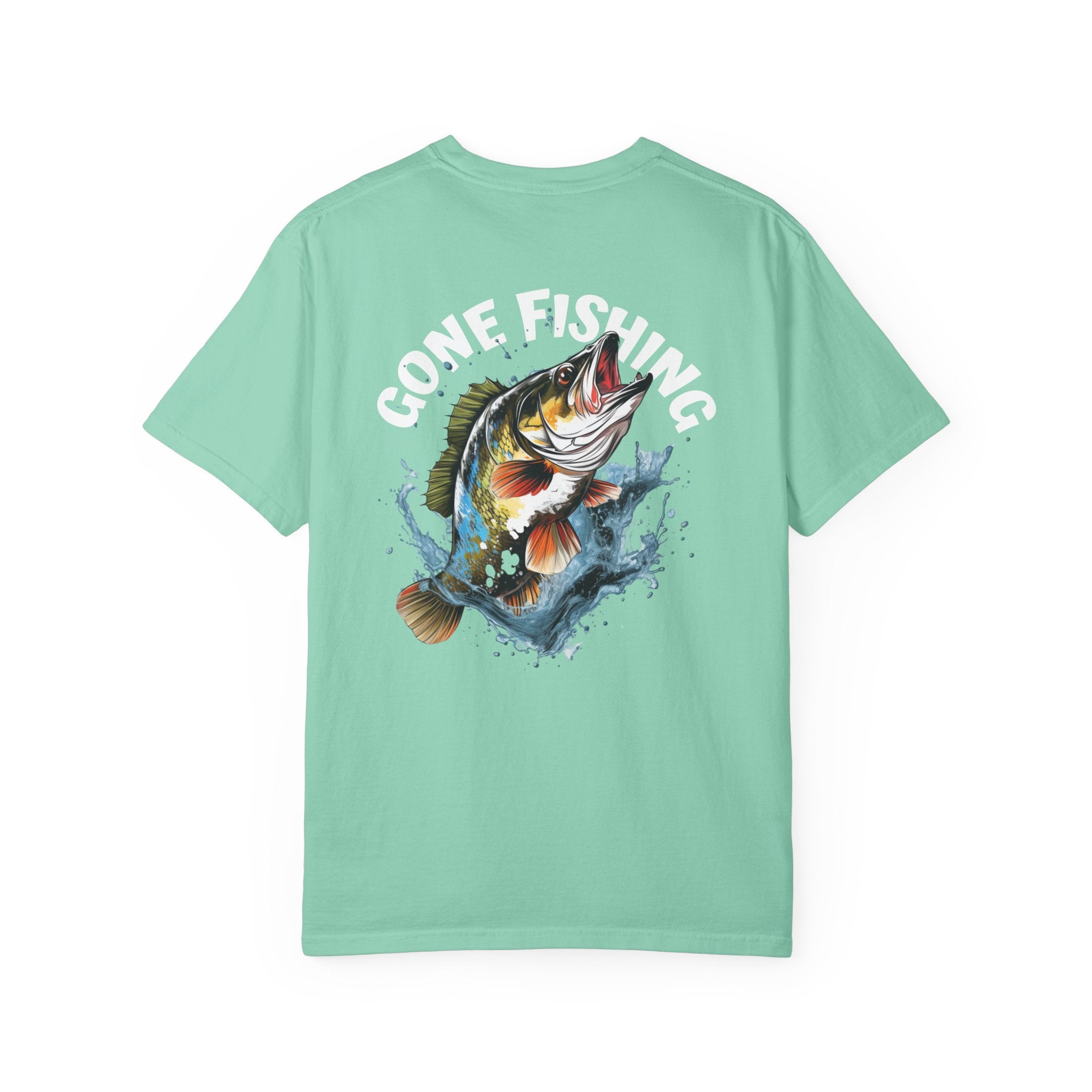 10 - Tee Multi Colors Gone Fishing -  Minimalist Initials T-Shirt