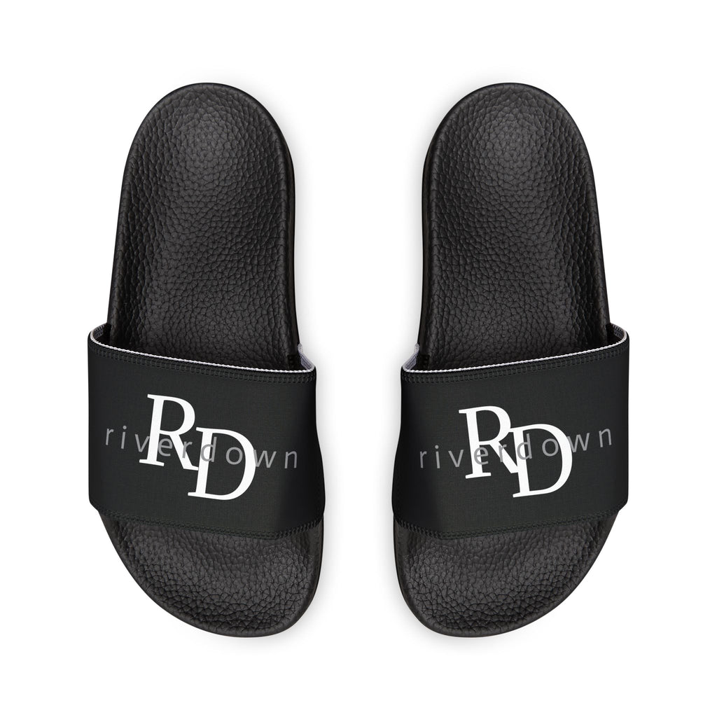 81 - Women's Removable-Strap Sandals – Black Slide Sandals with Interchangeable Strap